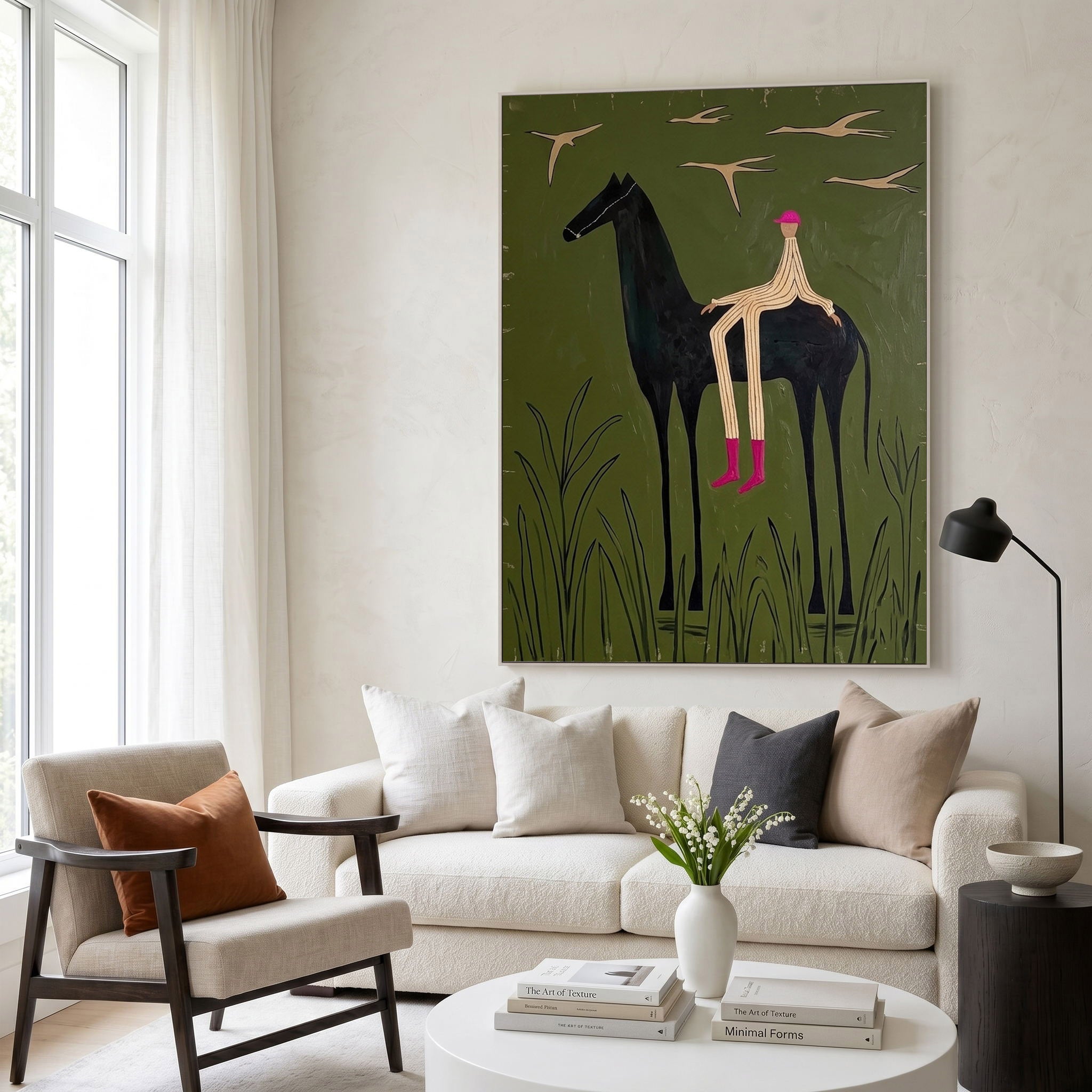 Large Cowboy Horse Wall Art Contemporary Western Figurative Painting