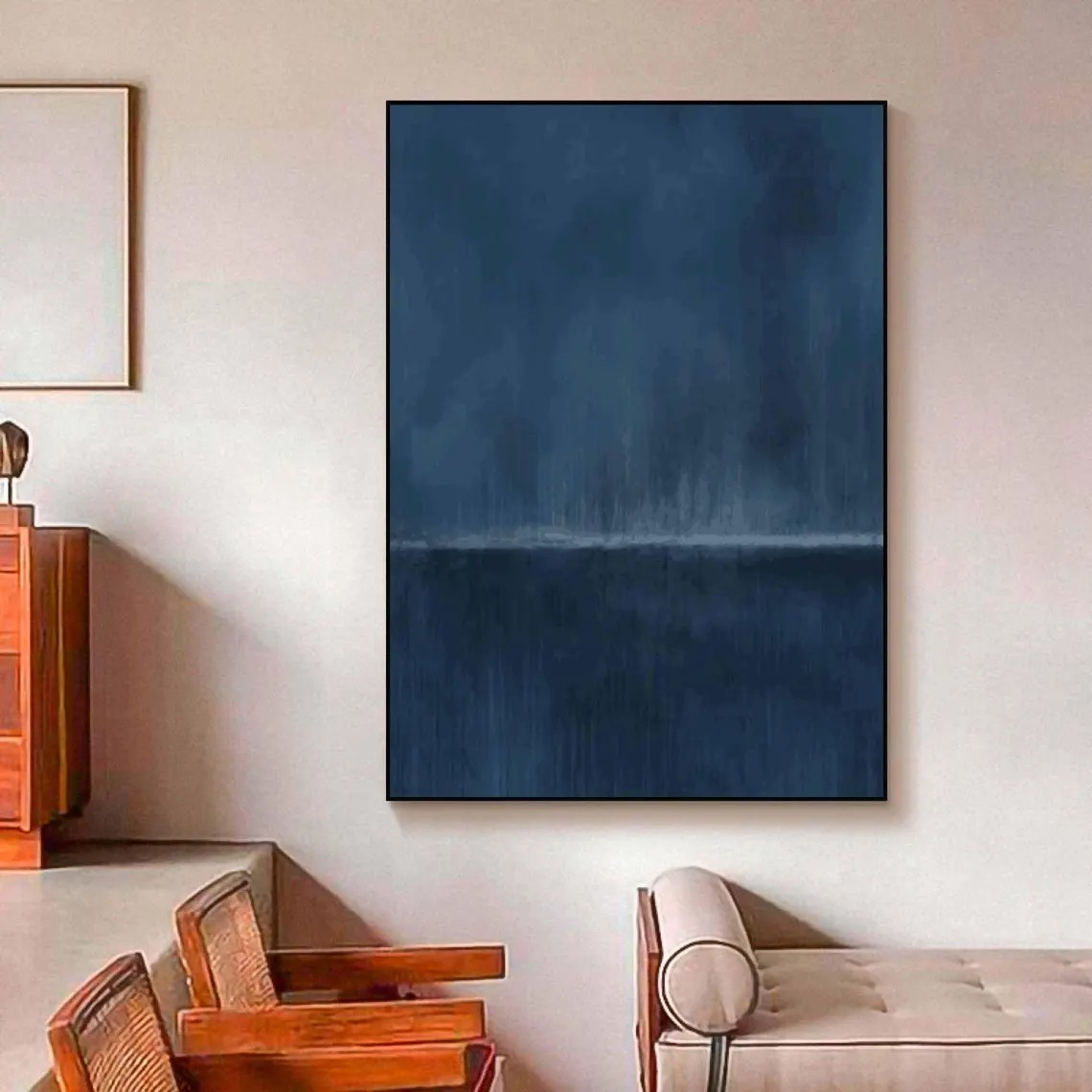 Deep Blue Abstract Canvas Art