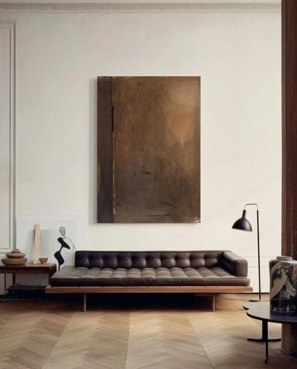 Warm Brown Abstract Art Earth Tones Cozy Wall Decor #AP 085
