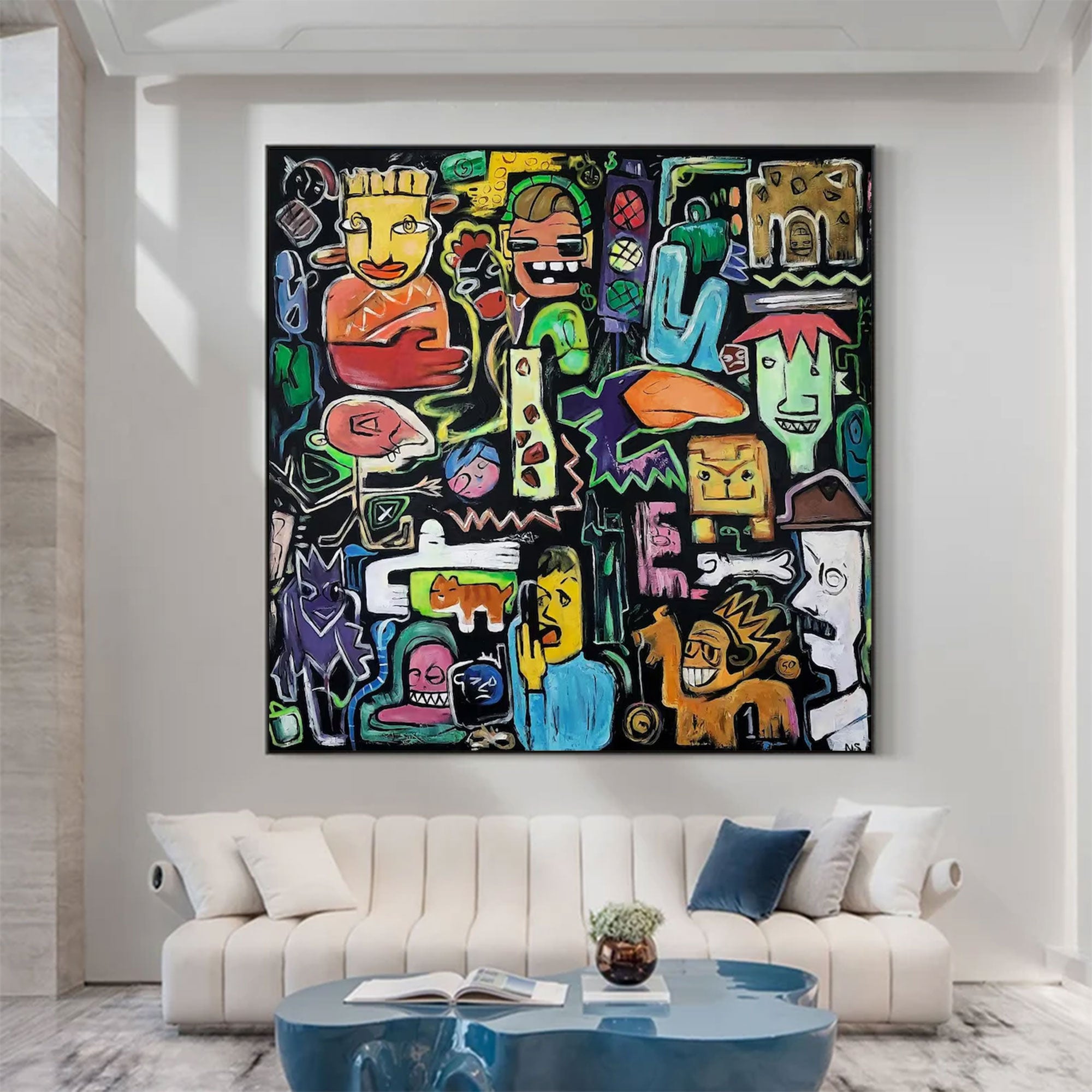 Large Abstract Figure Painting | KeiraArt #AG 157