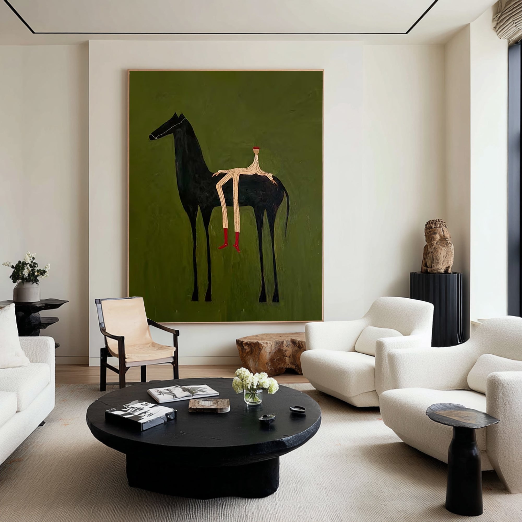 Oversized Contemporary Horse Canvas Art Modern Abstract Painting