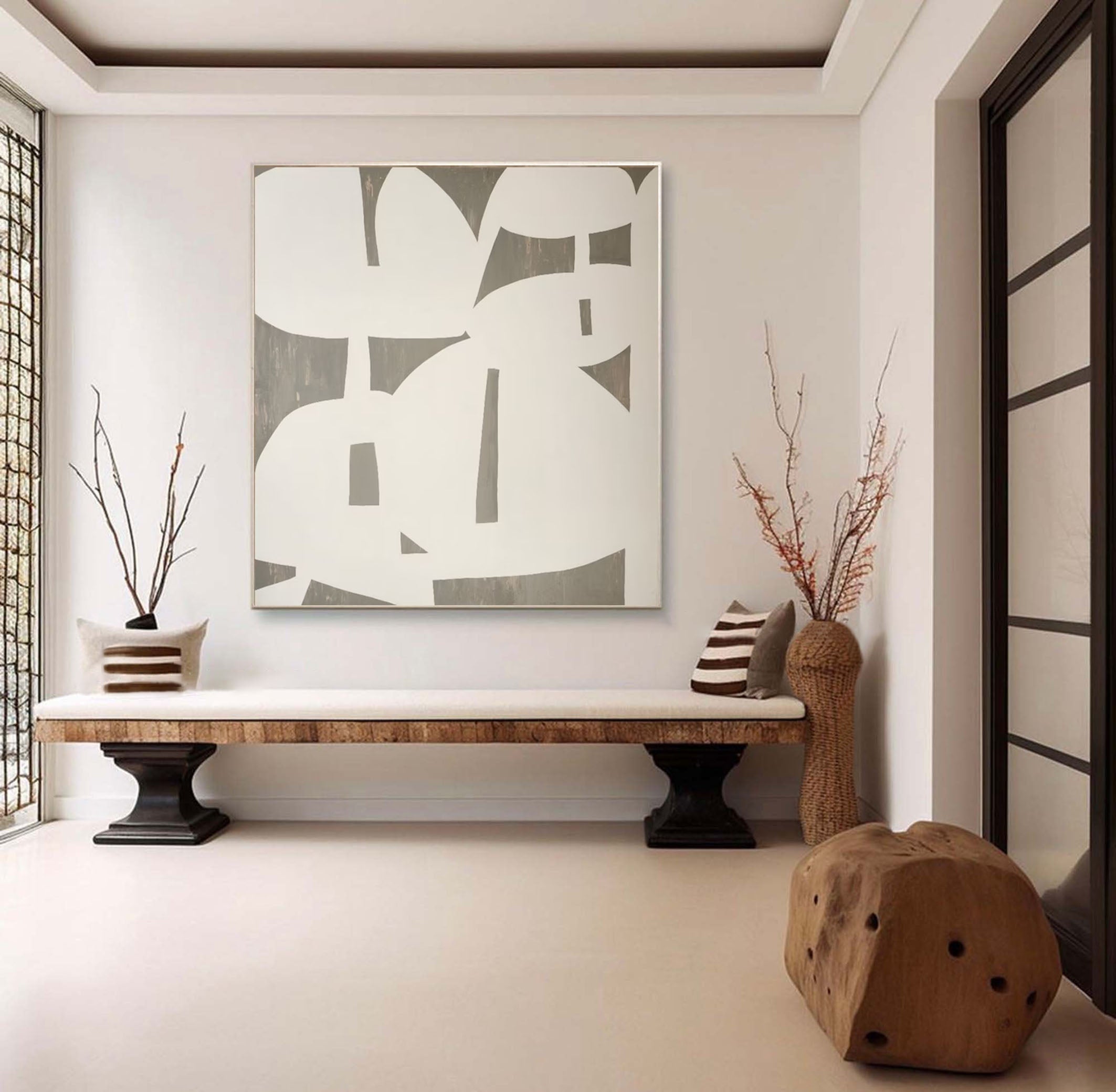 Abstract Wall Art Painting in Neutral Tones #AP 073