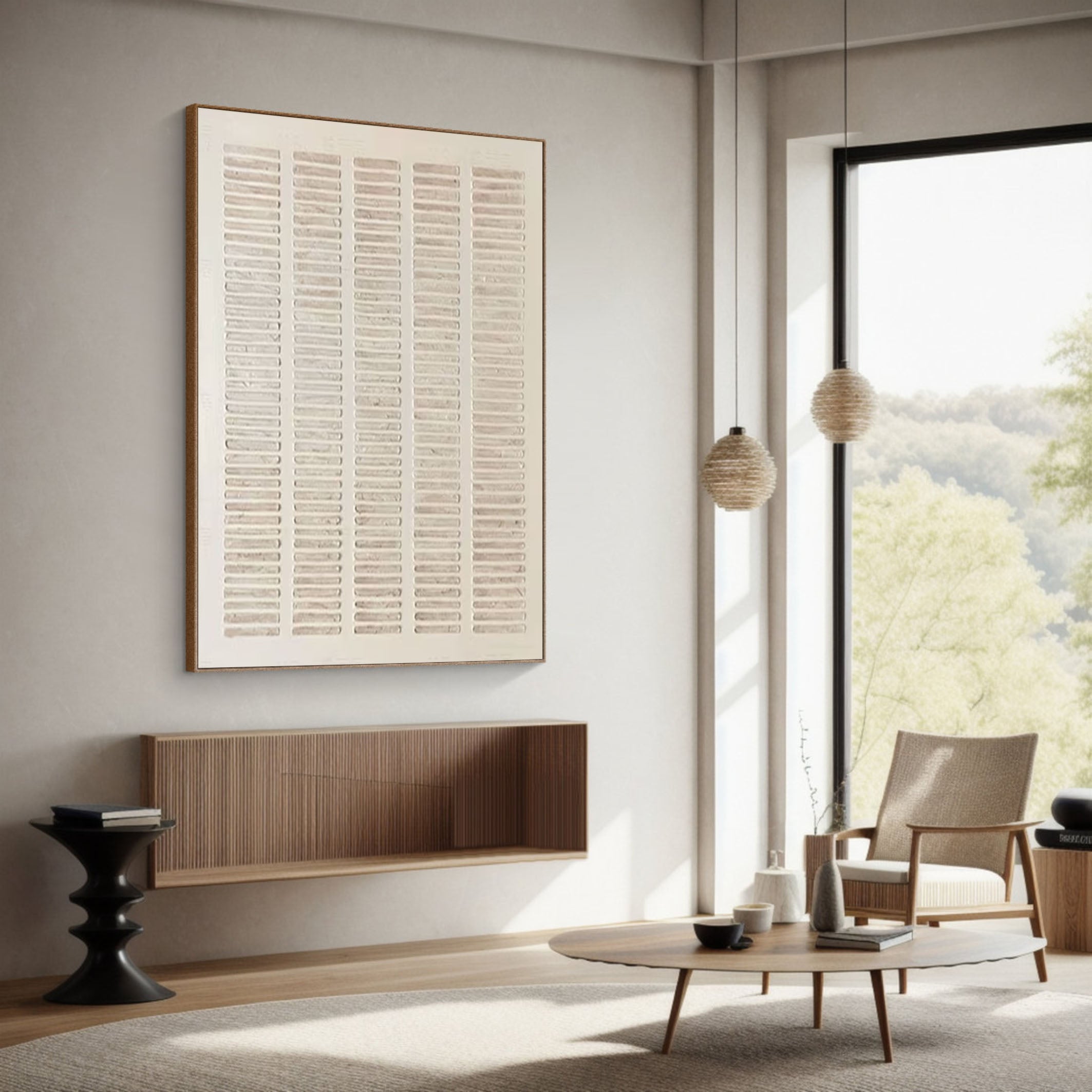 Modern Minimalist Geometric Zen Grid Wabi Sabi Wall Art #MMA 181