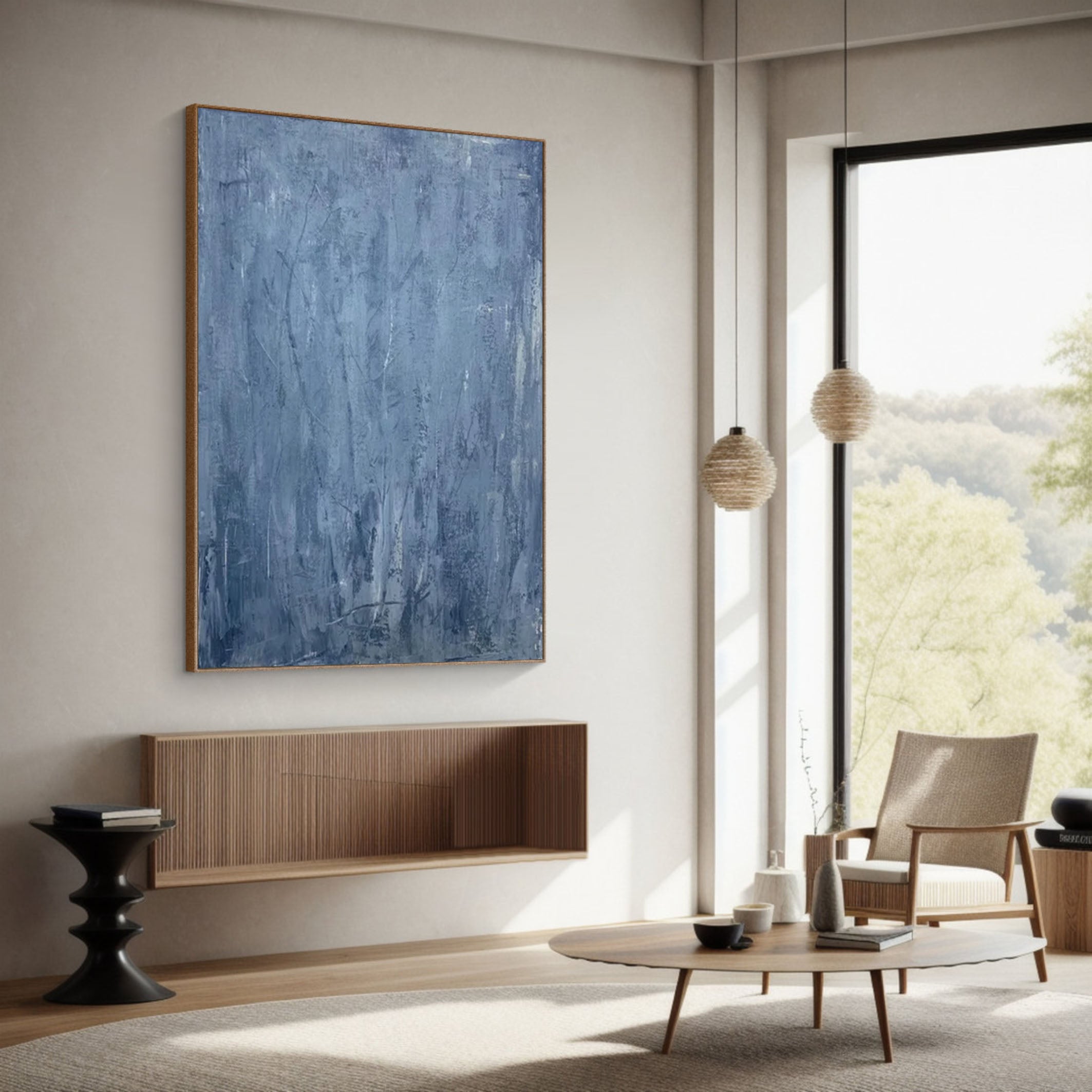 Handcrafted Neutral Abstract Painting Minimalist Decor #MMA 179