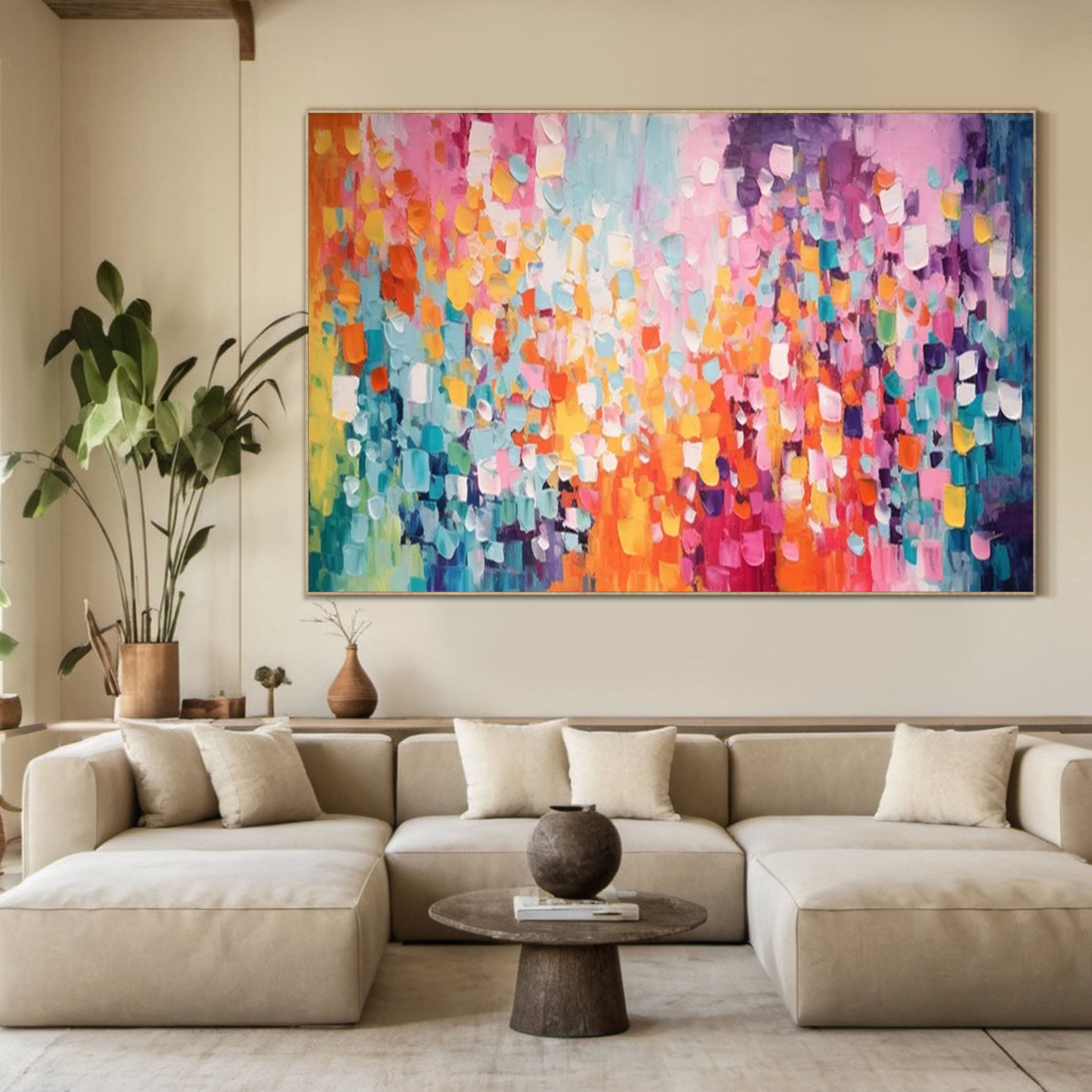 Cascade of Colors Large Modern Vibrant Abstract Artwork #MMA 172