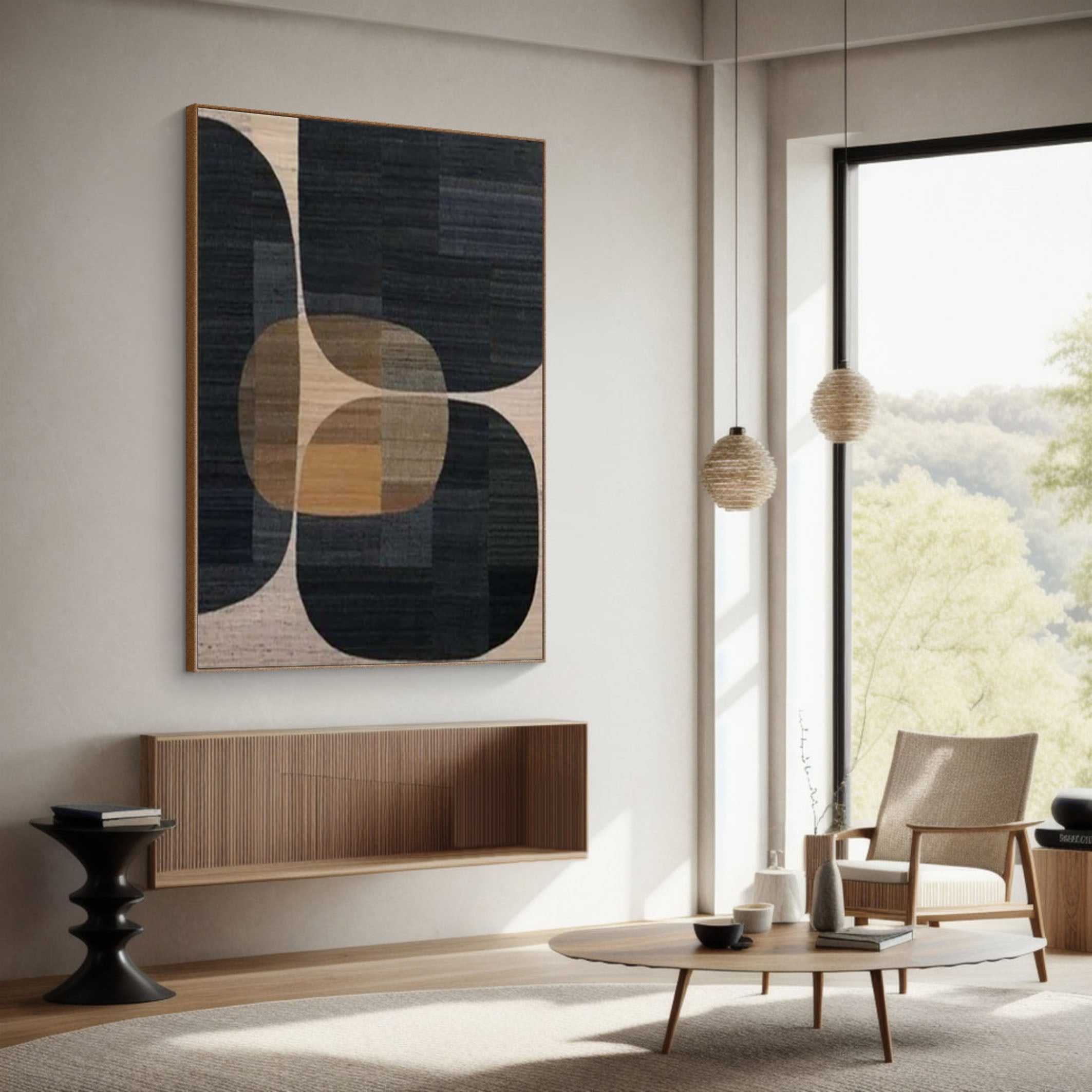 Geometric Abstract Canvas Wabi-Sabi Inspired Wall Decor #MMA 180
