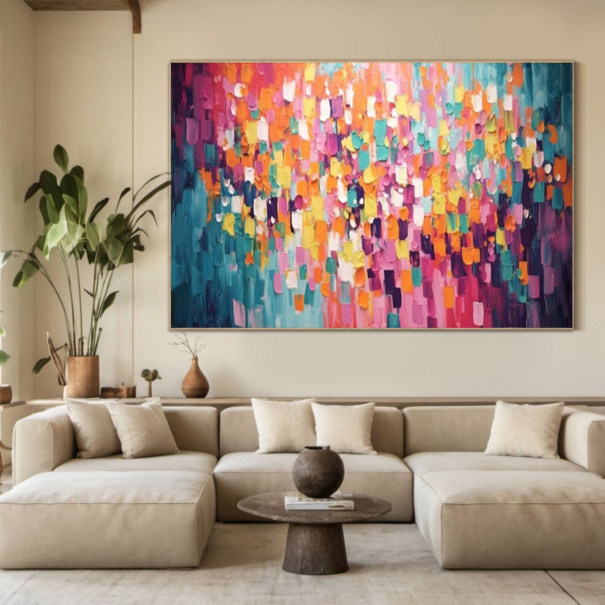 Cascade of Colors Large Modern Vibrant Abstract Artwork #MMA 173