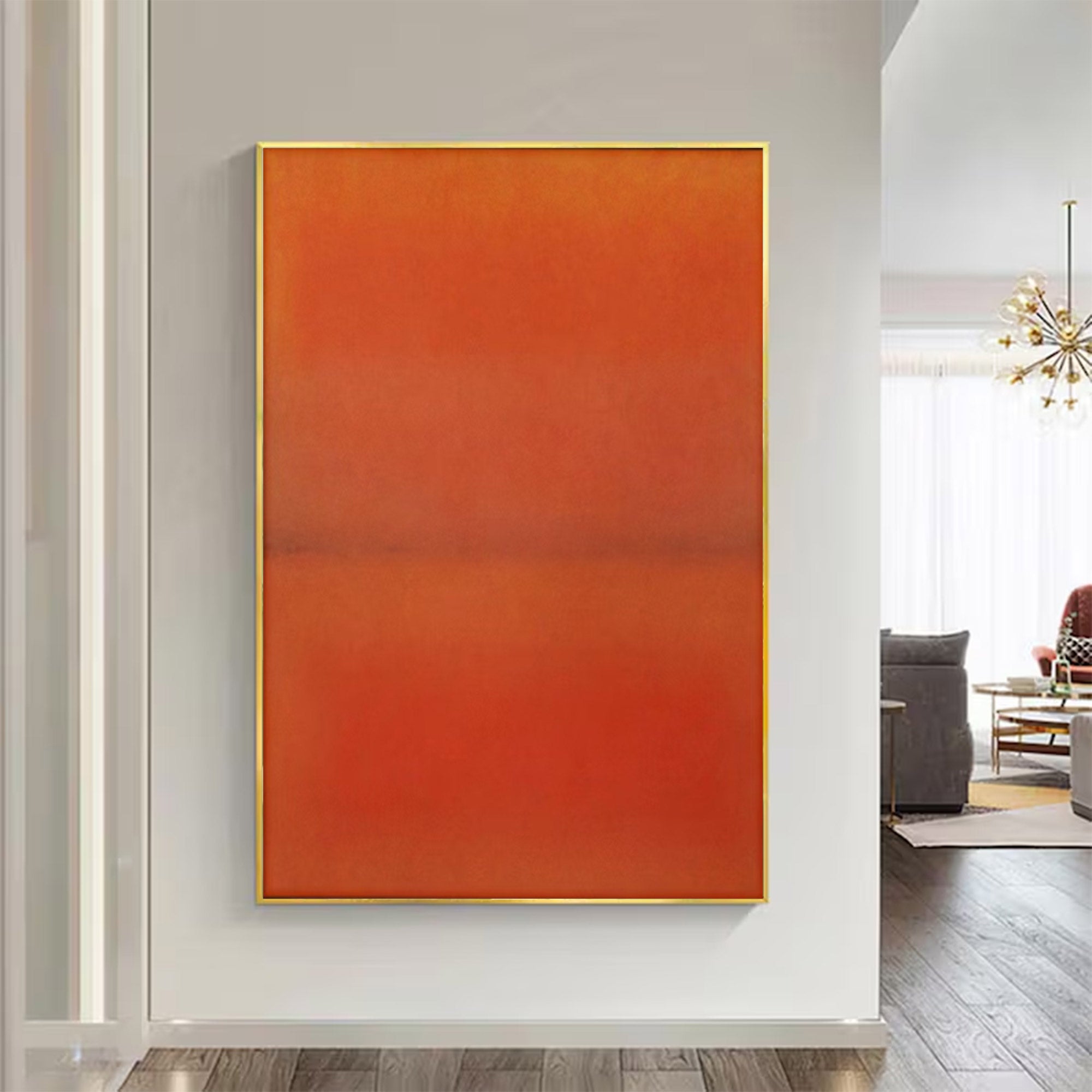 Large Orange Red Abstract Art | KeiraArt #AG 107