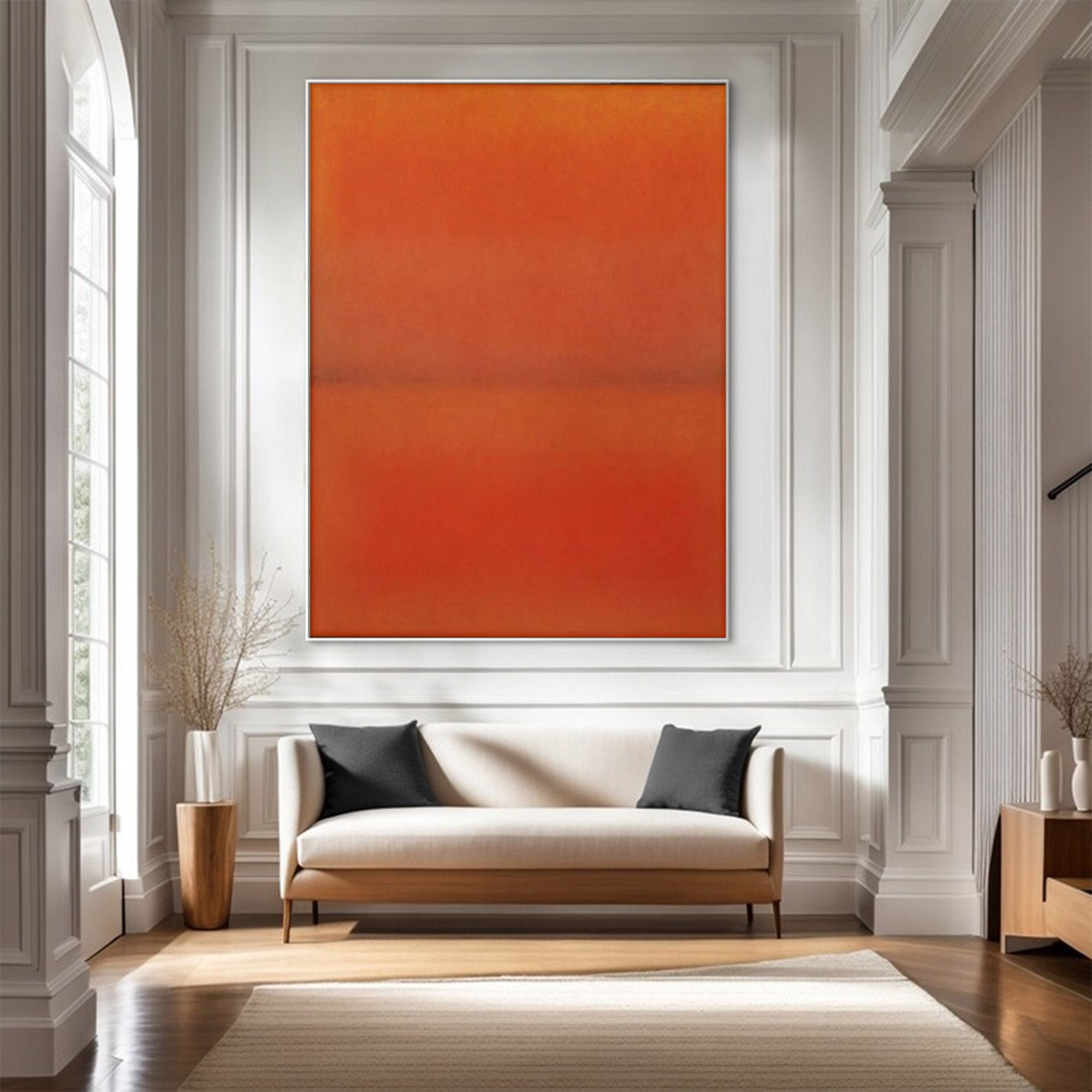 Large Orange Red Abstract Art | KeiraArt #AG 107