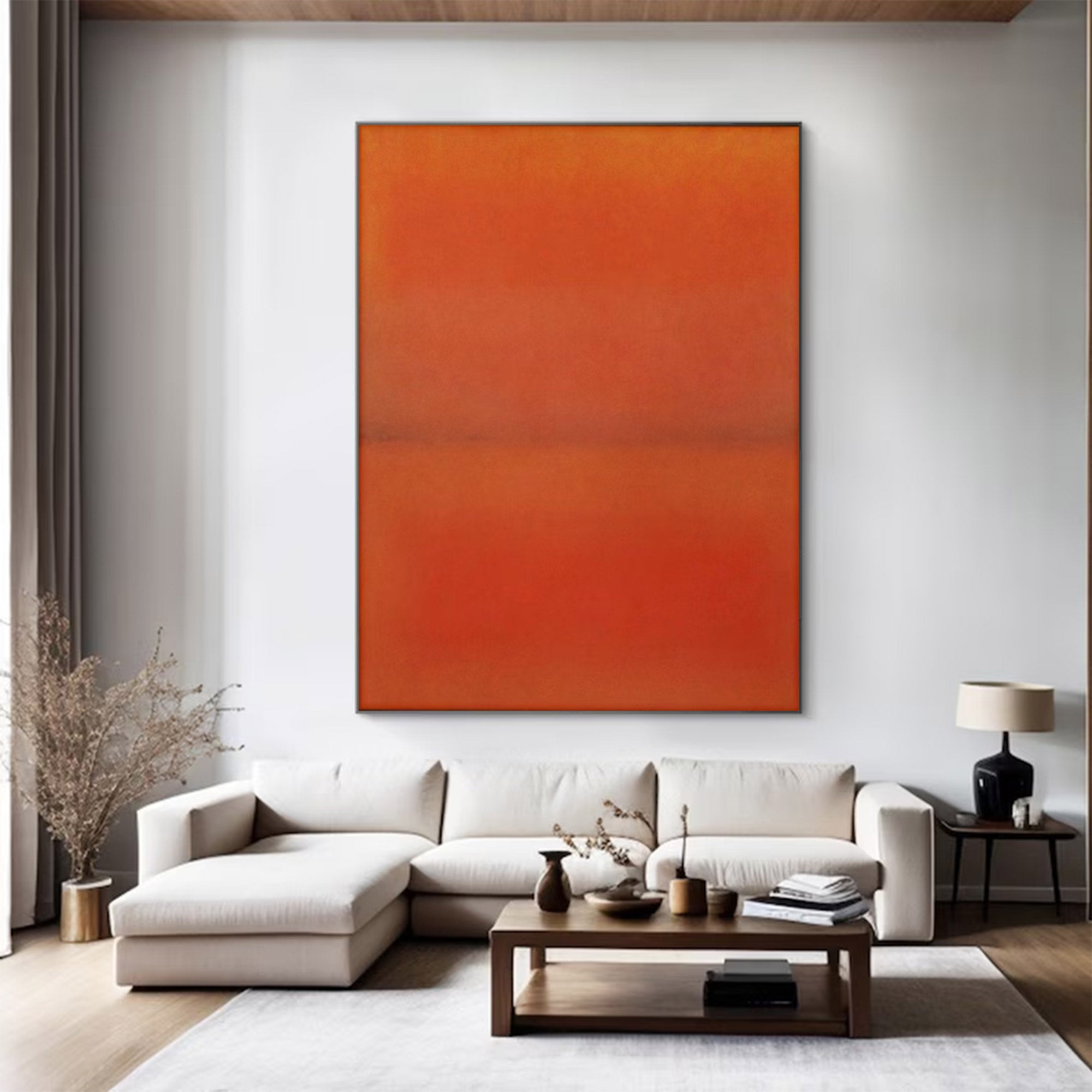 Large Orange Red Abstract Art | KeiraArt #AG 107