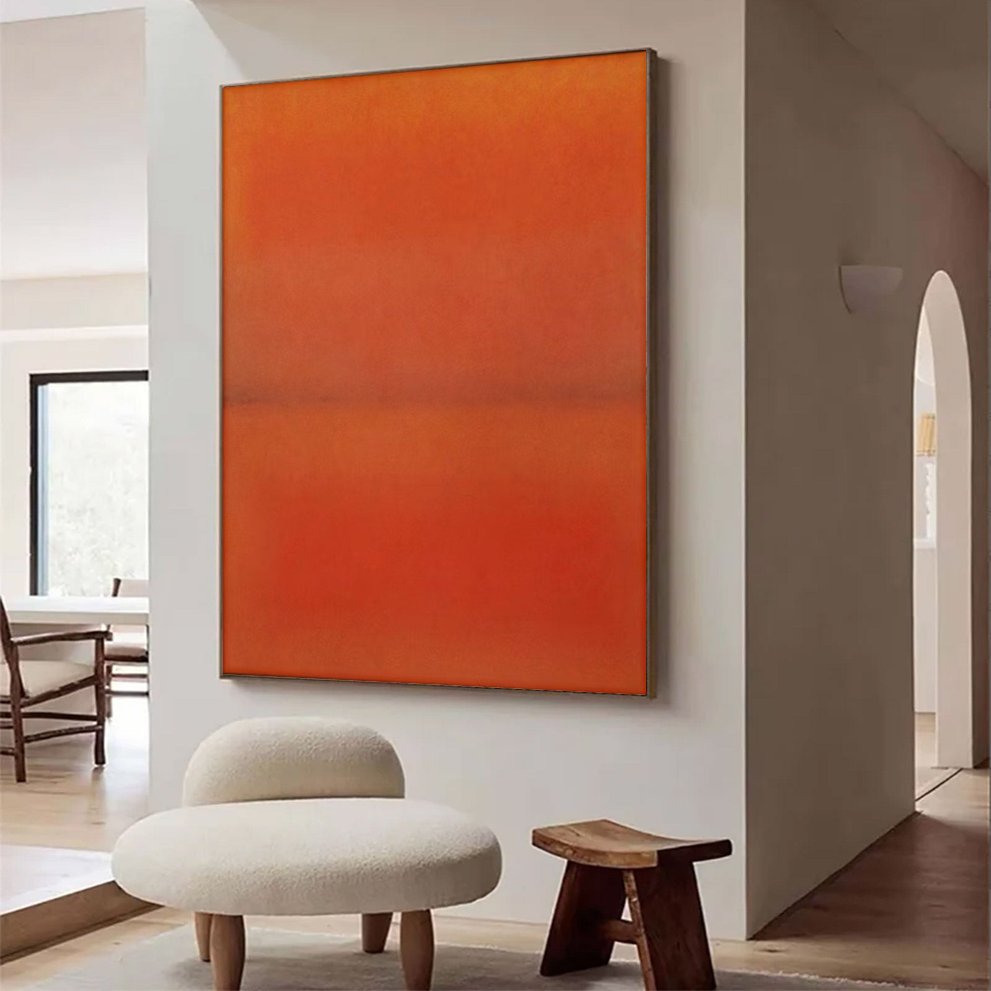 Large Orange Red Abstract Art | KeiraArt #AG 107