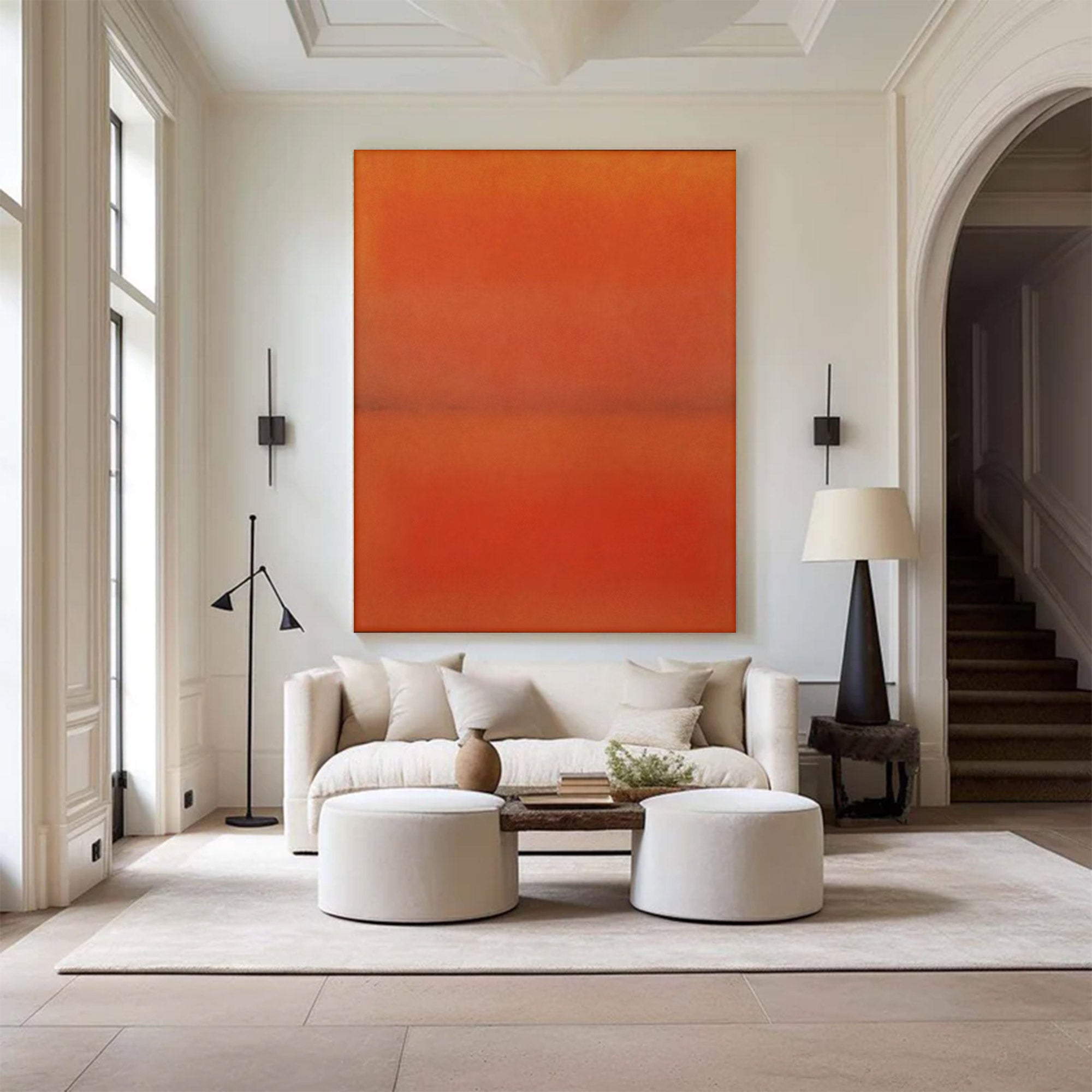 Large Orange Red Abstract Art | KeiraArt #AG 107