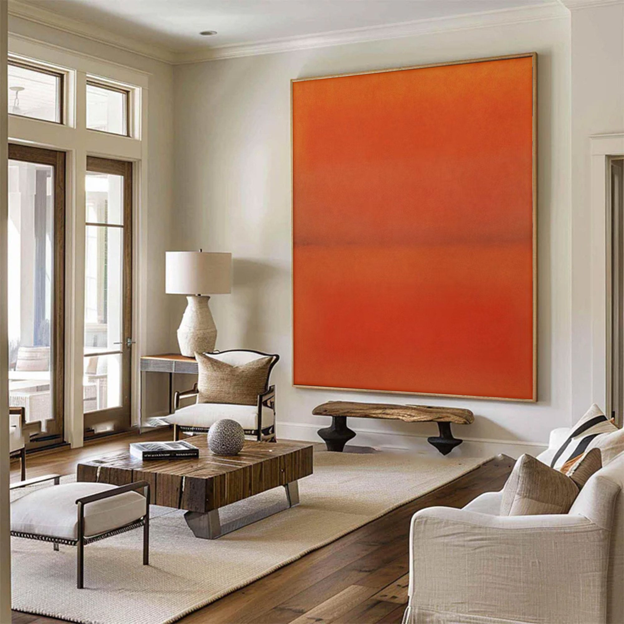 Large Orange Red Abstract Art | KeiraArt #AG 107