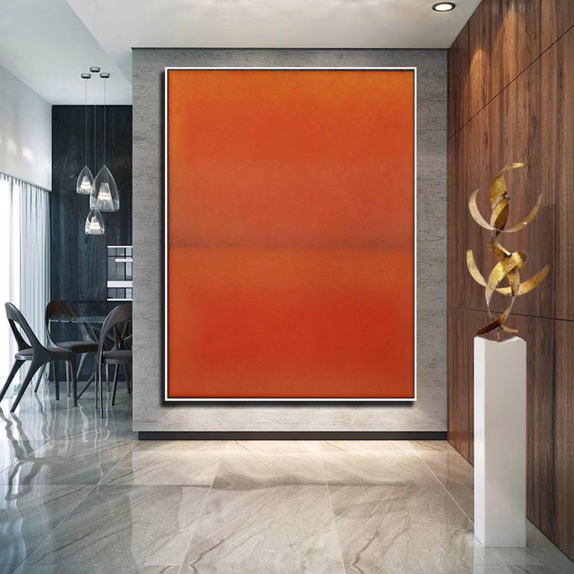 Large Orange Red Abstract Art | KeiraArt #AG 107