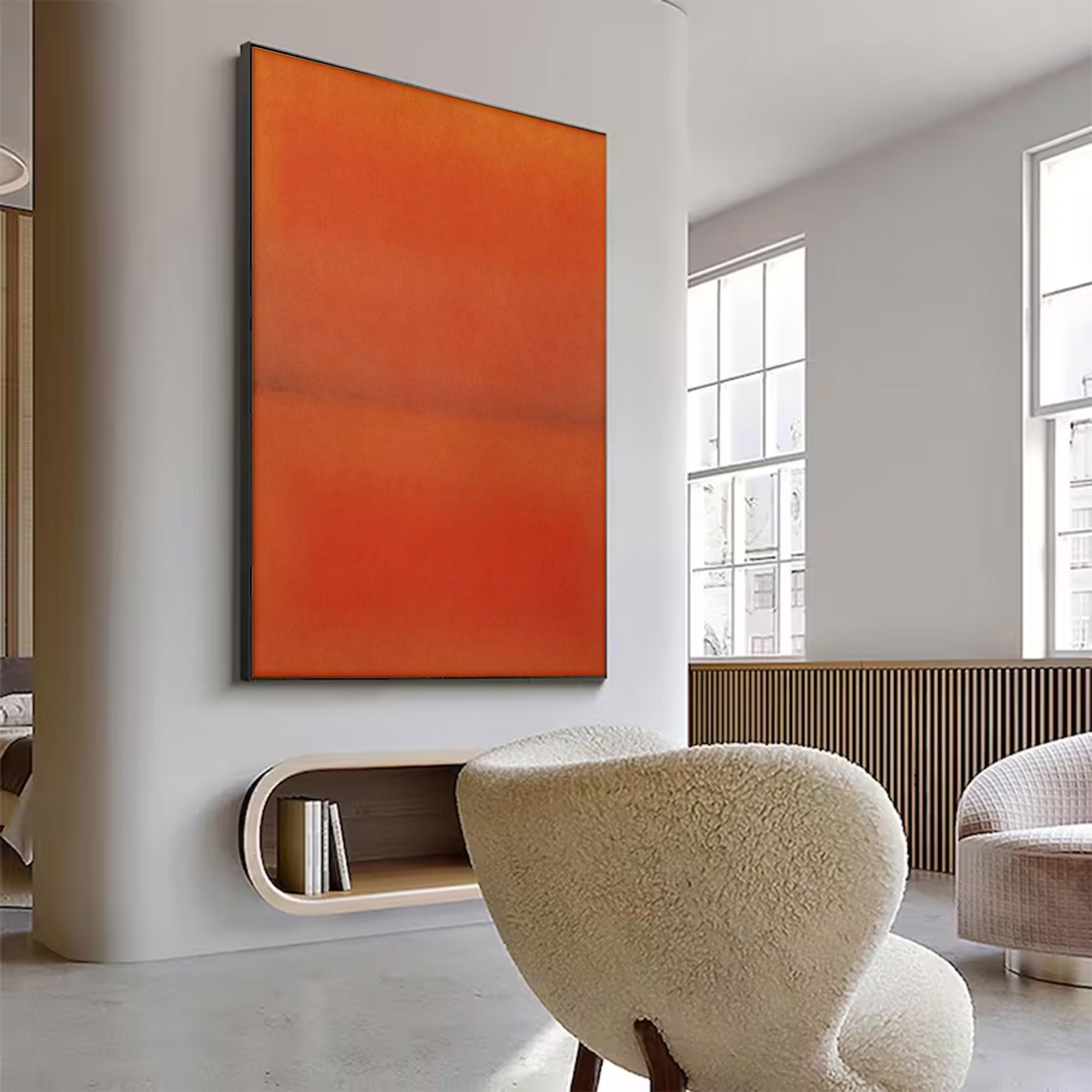 Large Orange Red Abstract Art | KeiraArt #AG 107