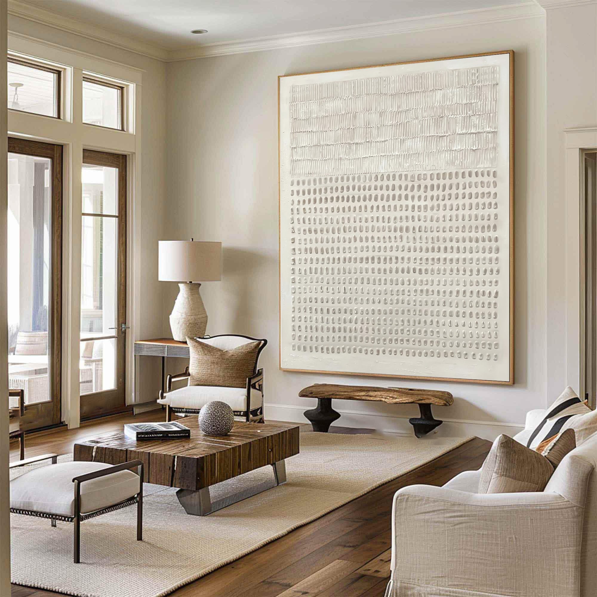 Textured Cream Vertical Paintings Arched Design Wall Art #AG 046