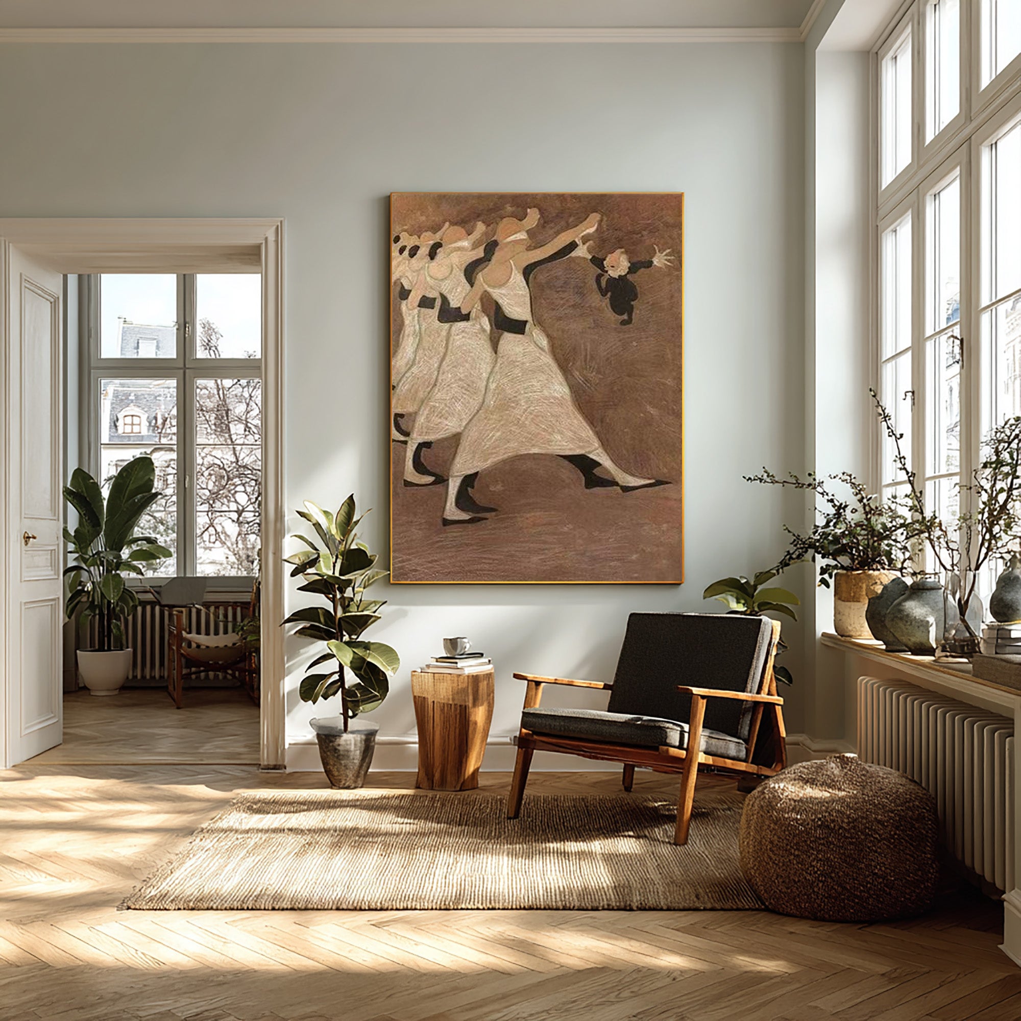 Stylized Figure Painting Vintage Inspired Wall Art #AG 090
