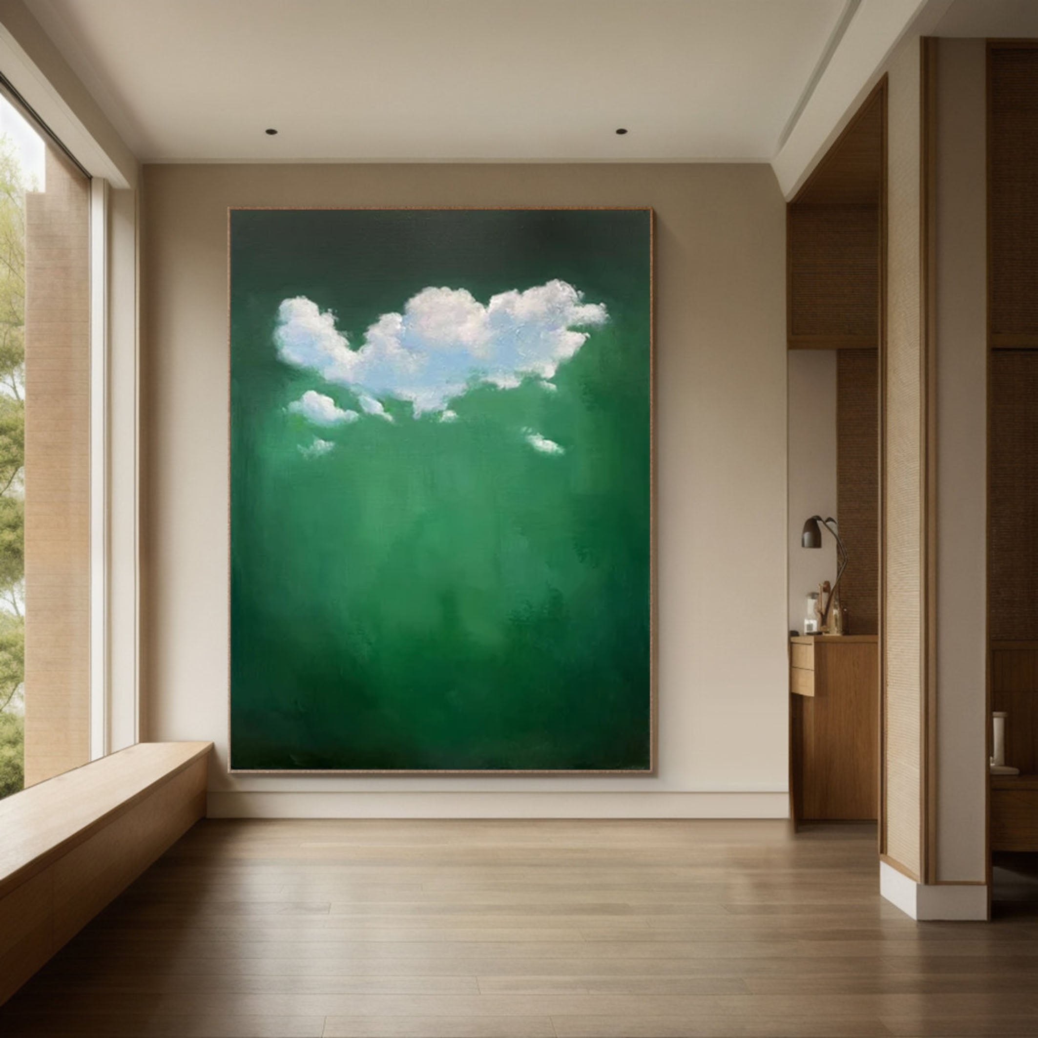 Celestial Serenity Large Abstract Cloud Painting #OS 066