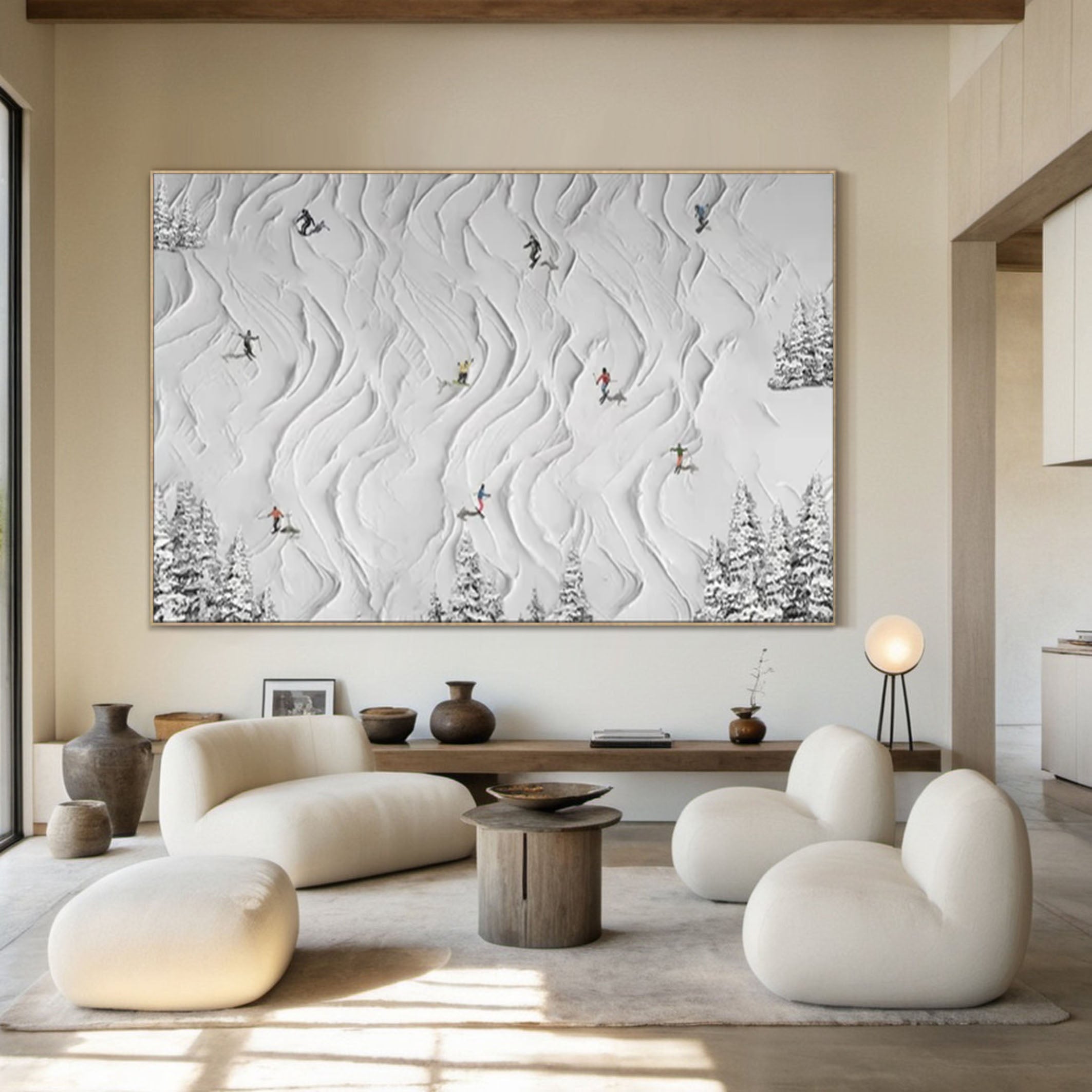 Winter Whisper White Textured Artwork of Snowy Landscape #ASP 010