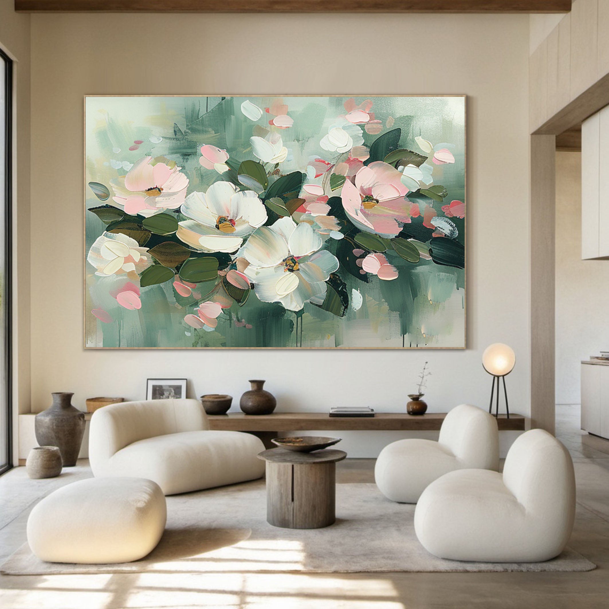 Botanical Beauty Canvas Print Colorful Abstract Floral Art #FT 008