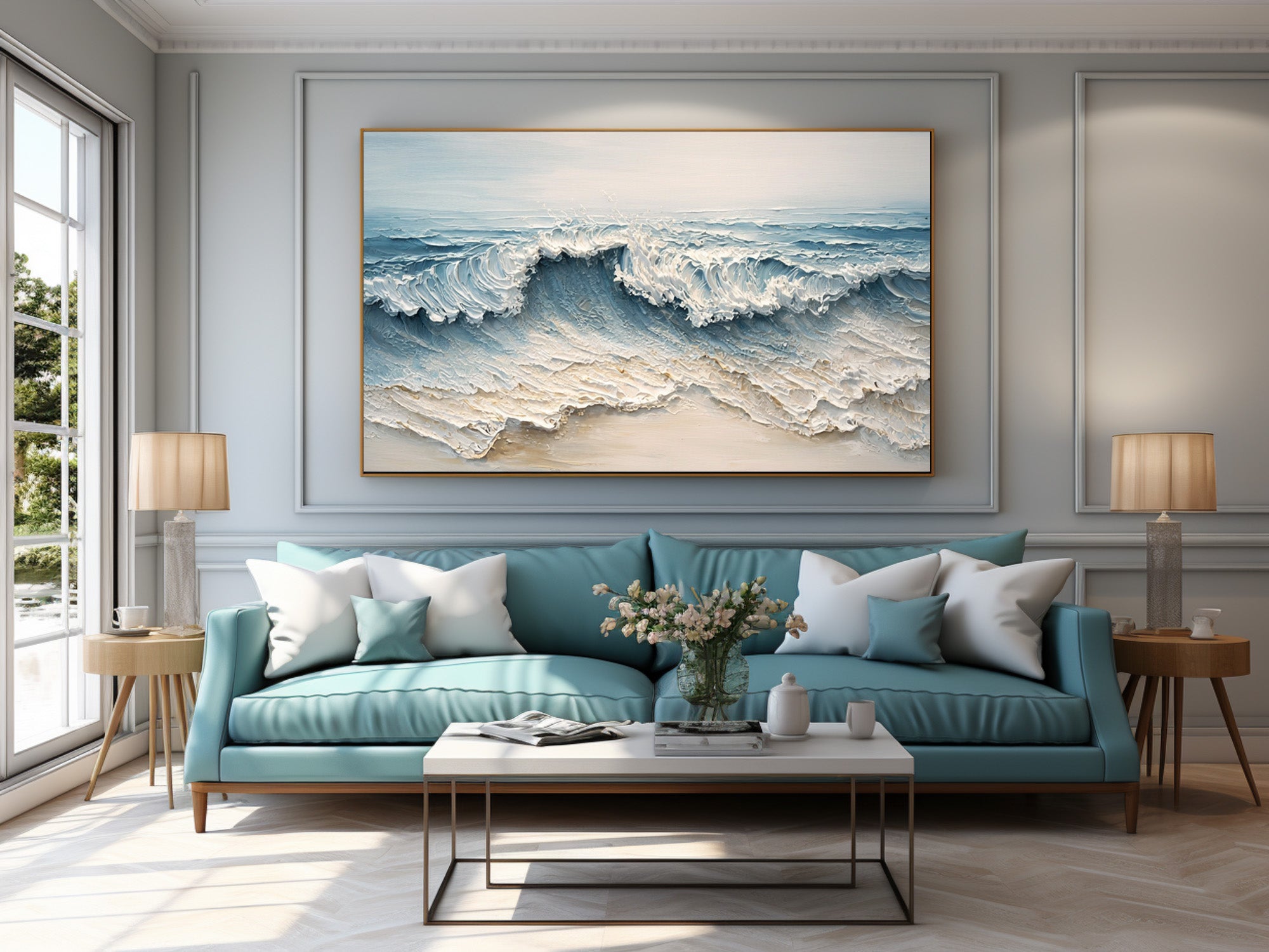 Ocean Inspired Textured Art for Modern Homes #AG 008