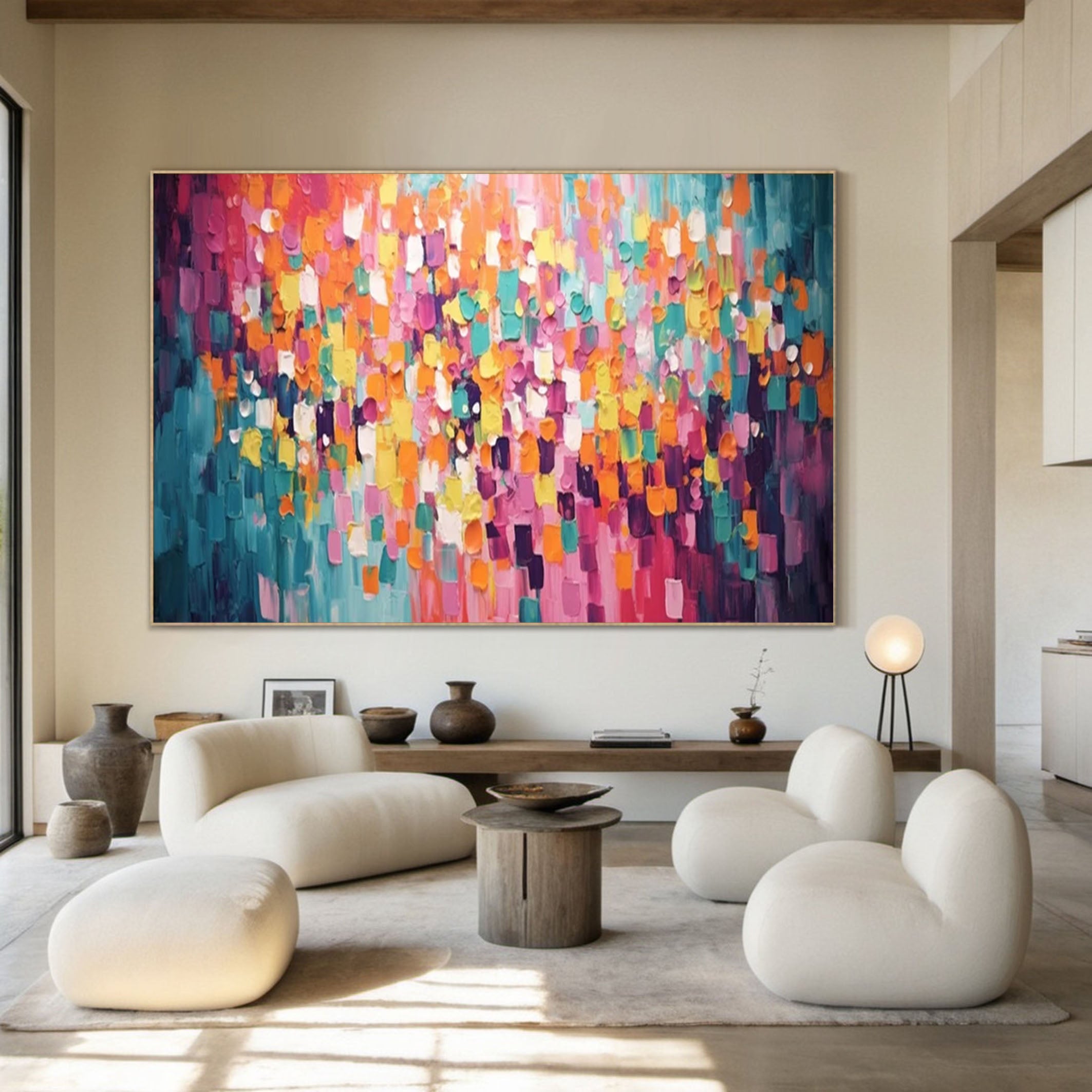 Cascade of Colors Large Modern Vibrant Abstract Artwork #MMA 173