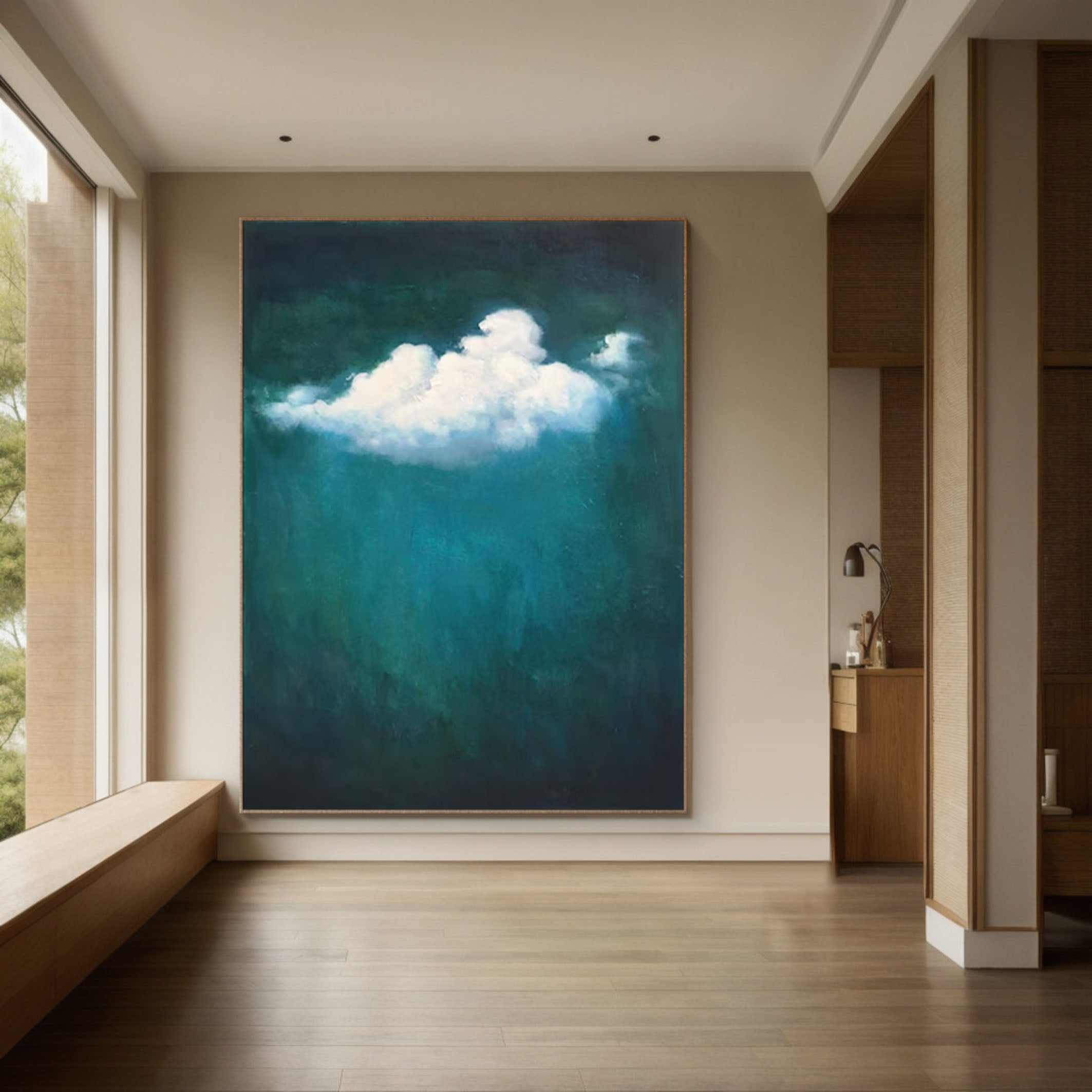 Celestial Serenity Large Abstract Cloud Painting #OS 067