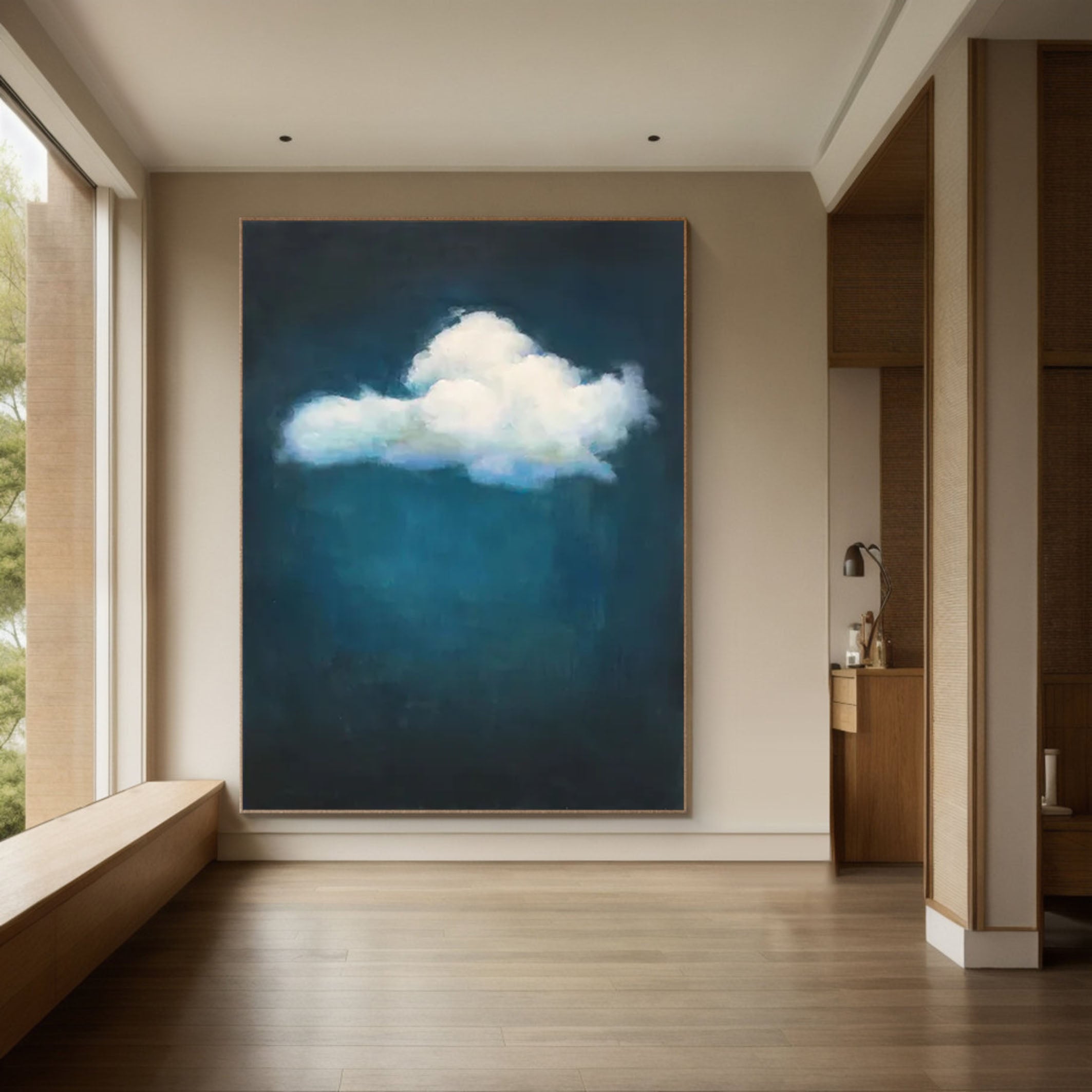 Celestial Serenity Large Abstract Cloud Painting #OS 069