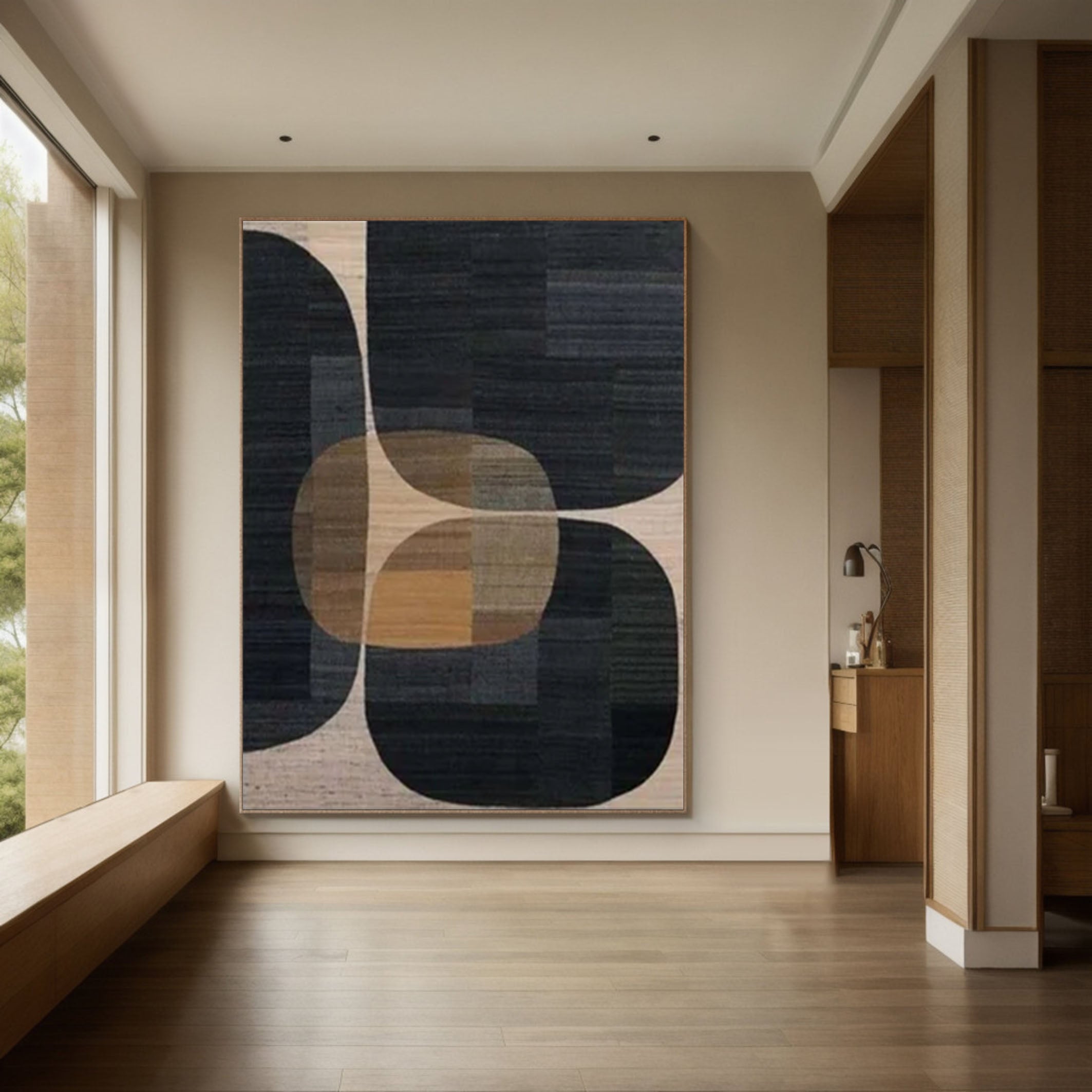 Geometric Abstract Canvas Wabi-Sabi Inspired Wall Decor #MMA 180