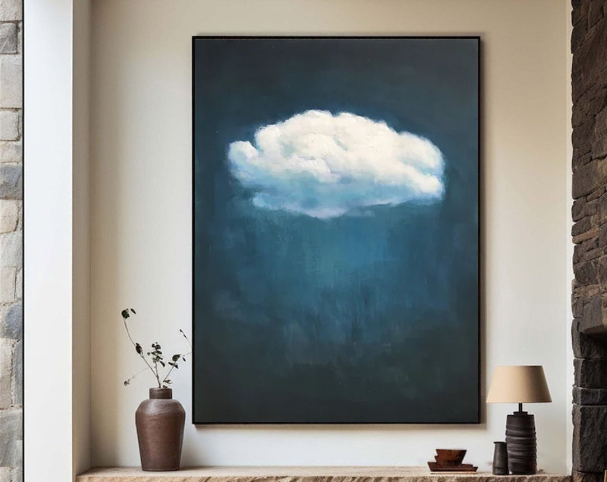 Celestial Serenity Large Abstract Cloud Painting #OS 070