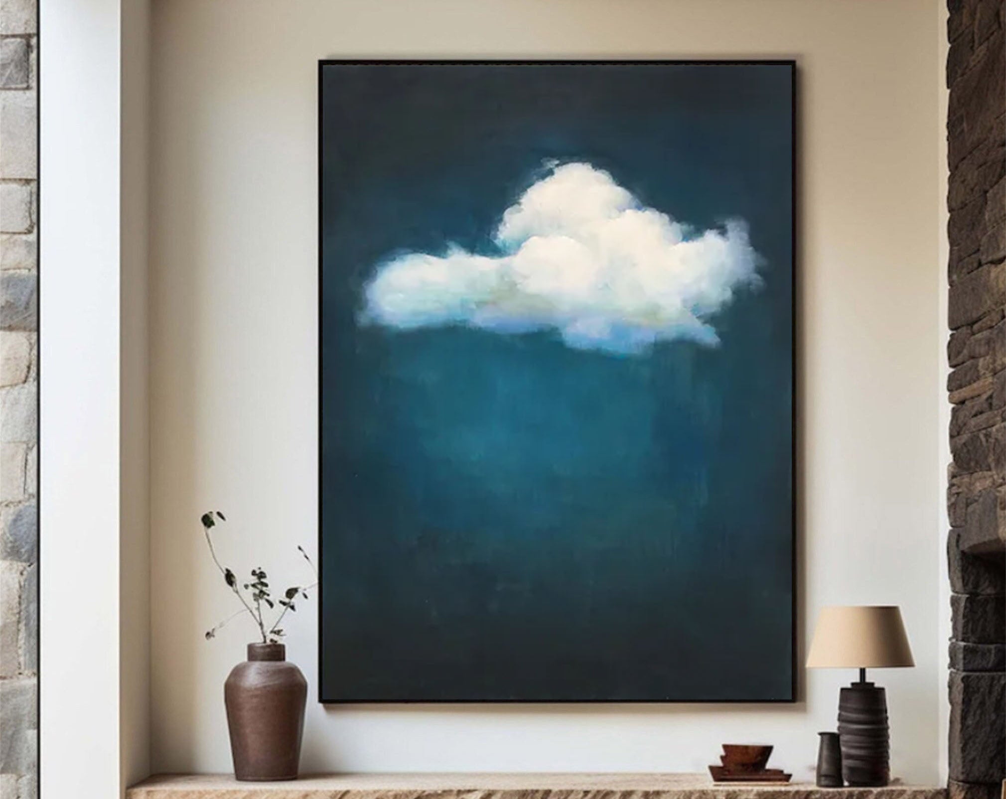 Celestial Serenity Large Abstract Cloud Painting #OS 069