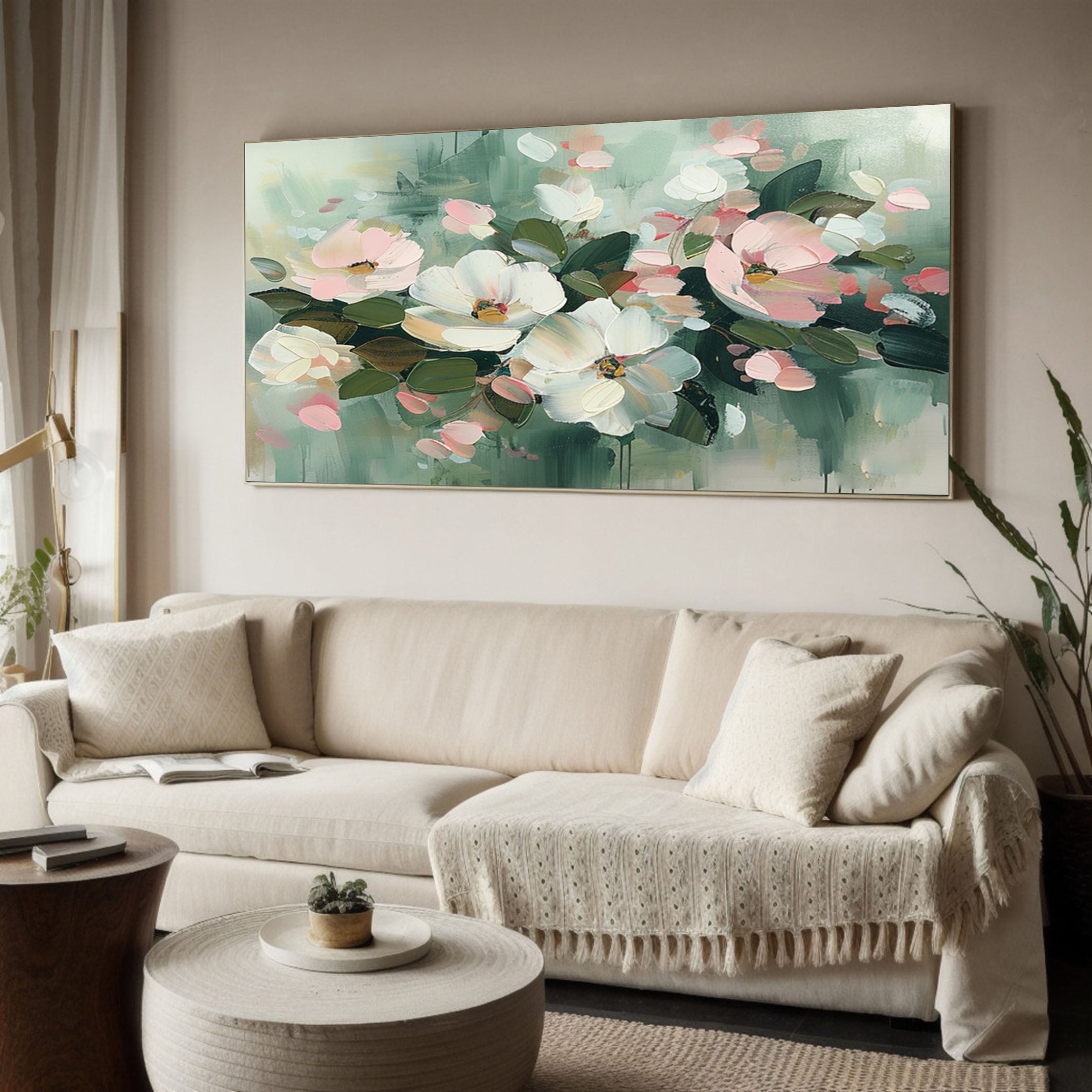 Botanical Beauty Canvas Print Colorful Abstract Floral Art #FT 008
