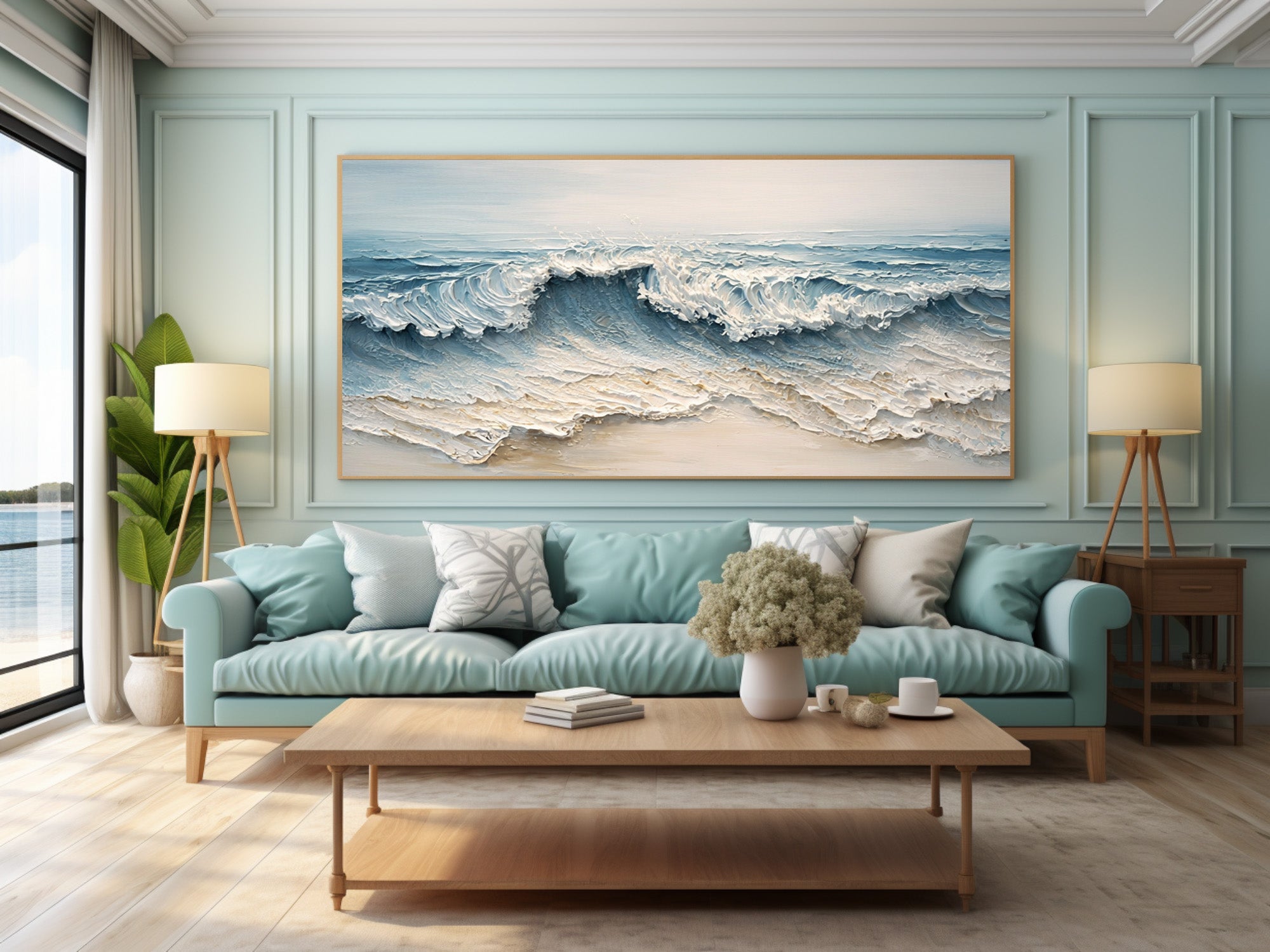 Ocean Inspired Textured Art for Modern Homes #AG 008