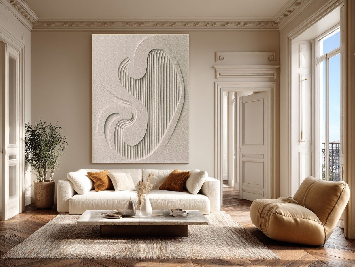 Minimalist Geometric Relief Artwork Modern Wall Sculpture #AG 082