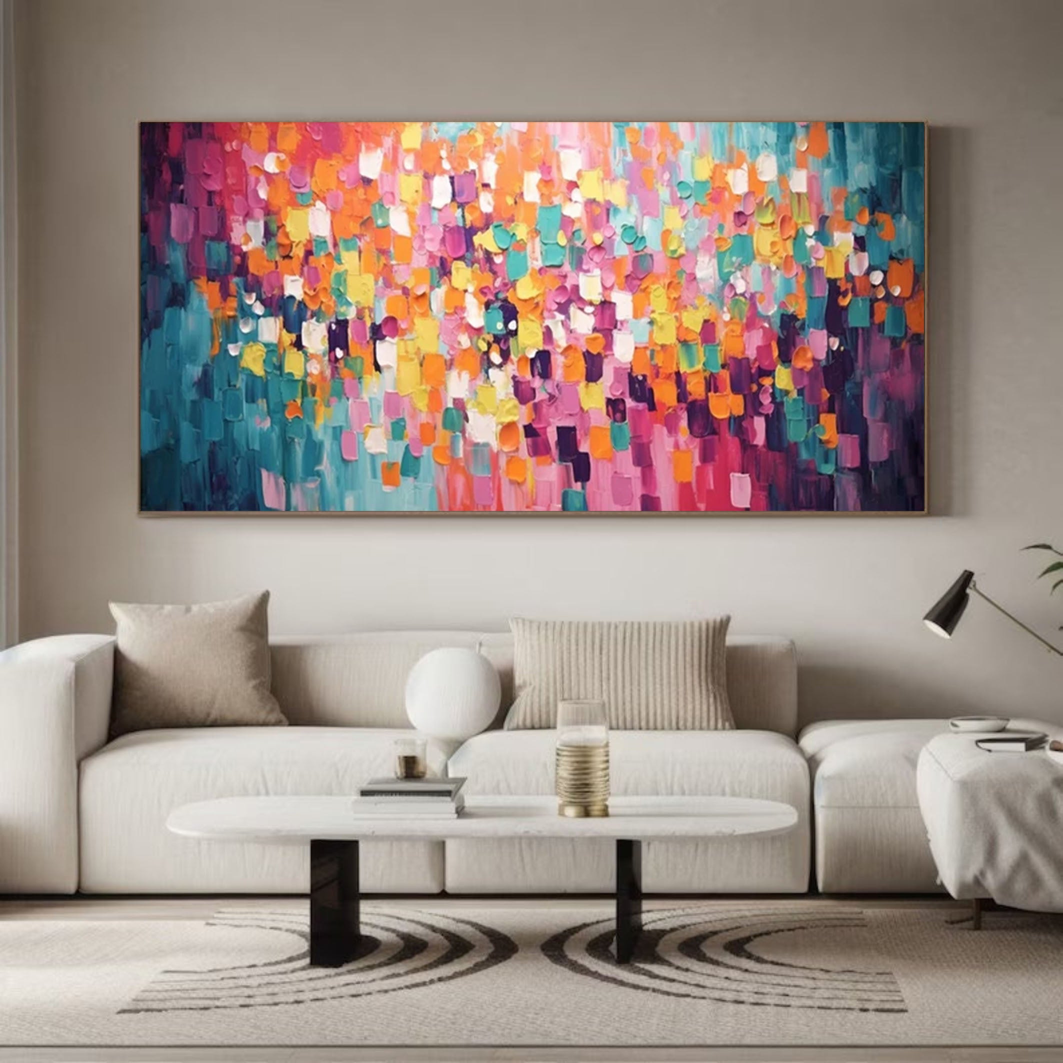 Cascade of Colors Large Modern Vibrant Abstract Artwork #MMA 173
