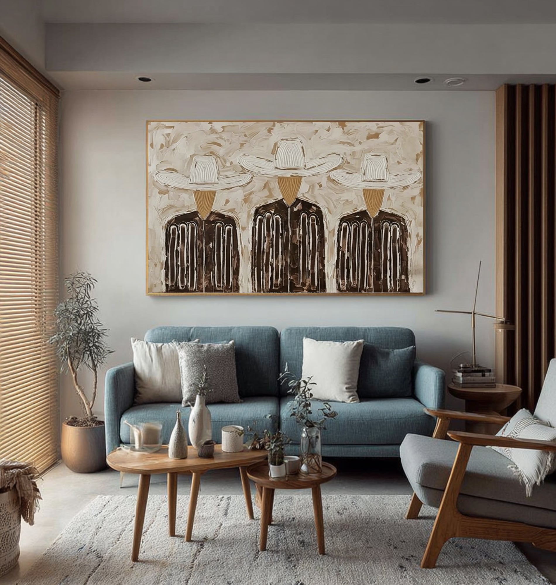 Modern Western Inspired Portrait Art Oversized Minimalist Painting | KeiraArt