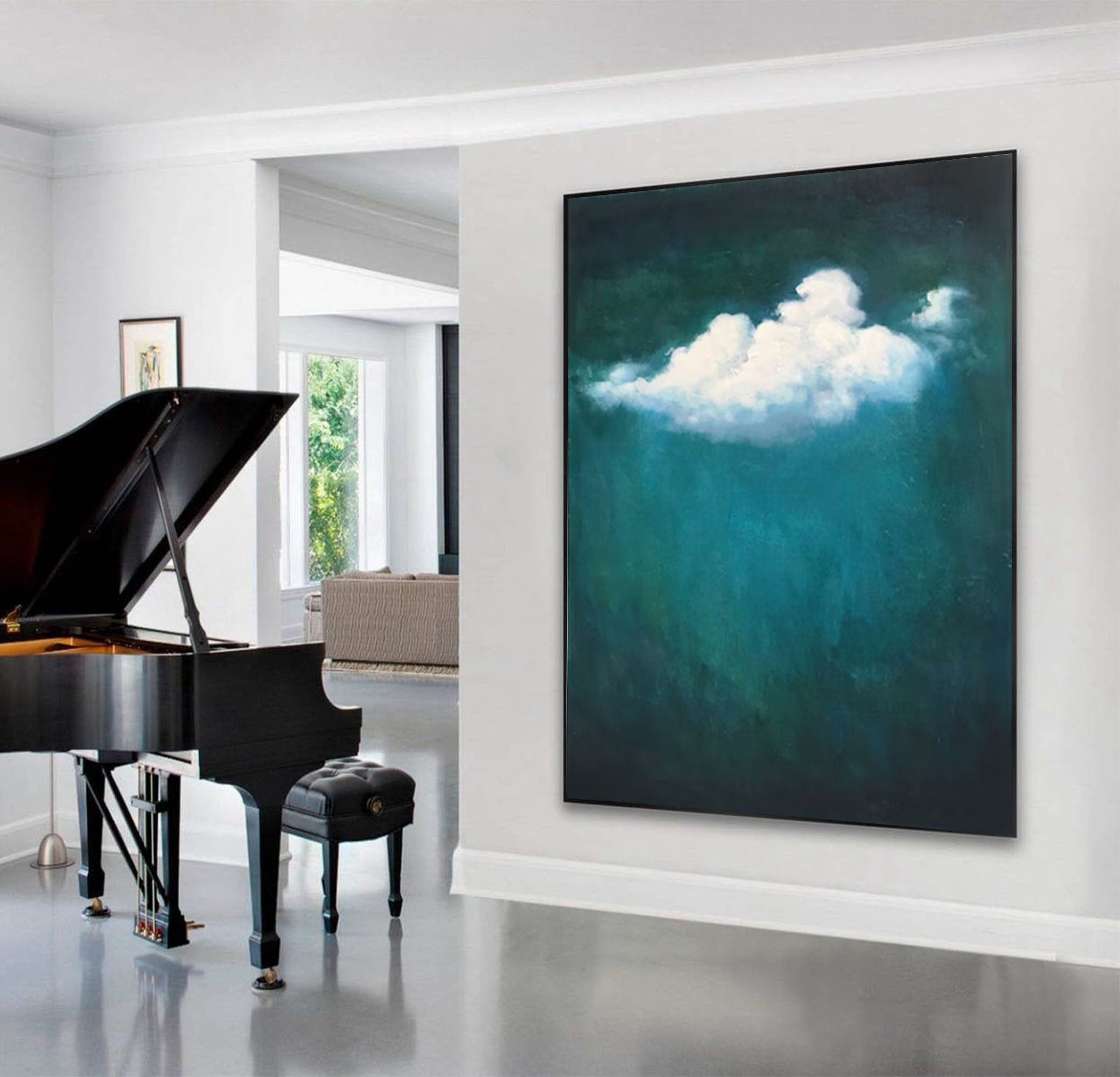 Celestial Serenity Large Abstract Cloud Painting #OS 067