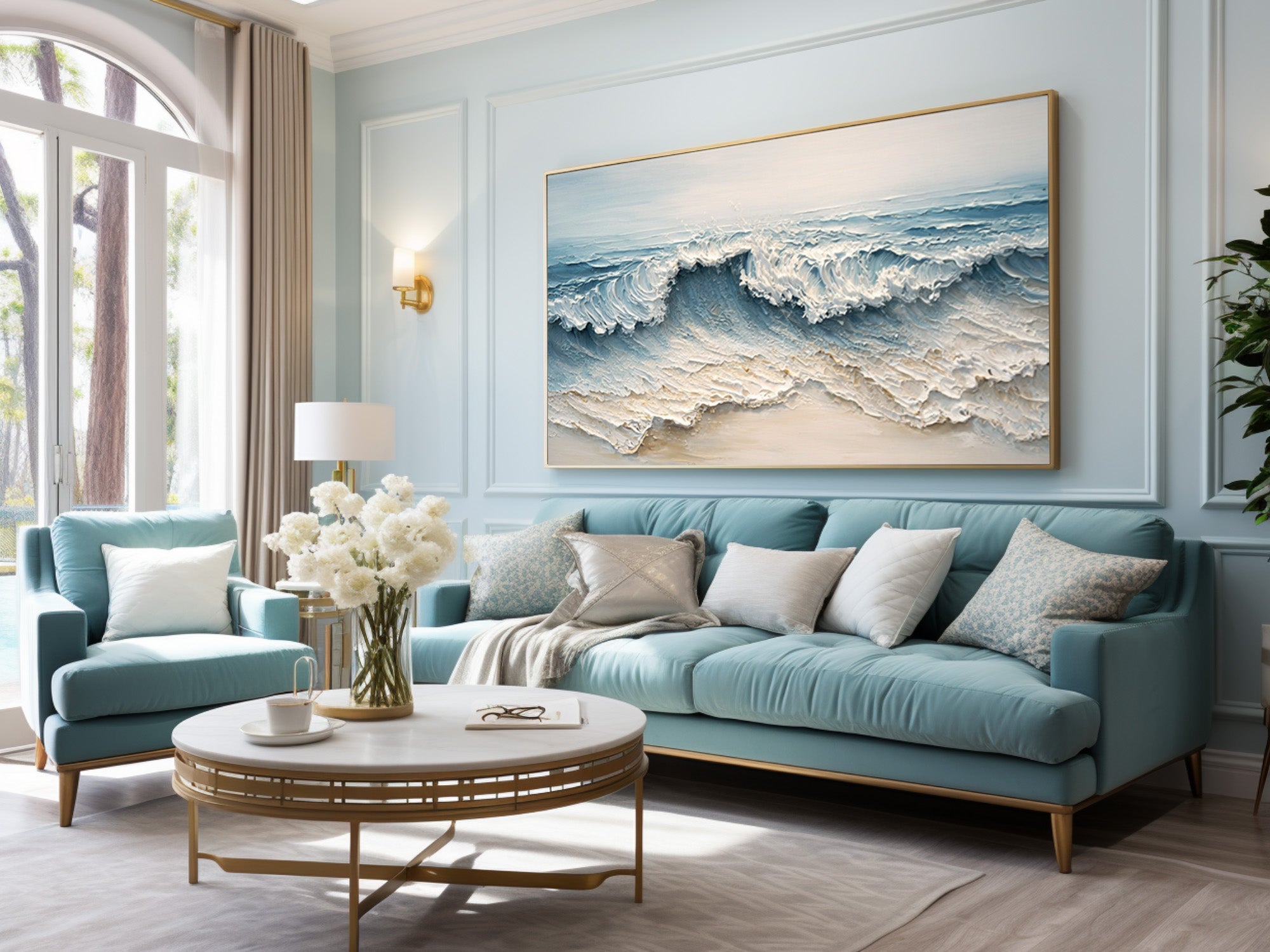 Ocean Inspired Textured Art for Modern Homes #AG 008