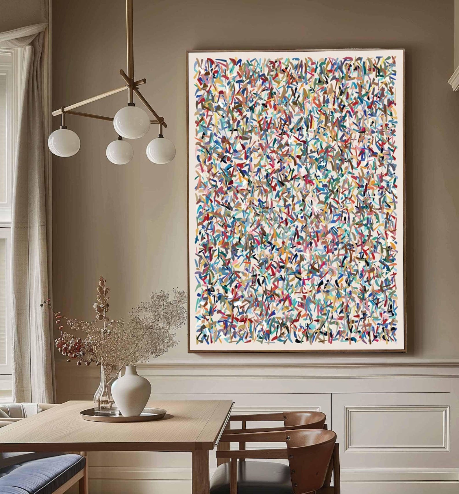 Intricate Chaos Abstract Colorful Canvas Wall Art #AP 048