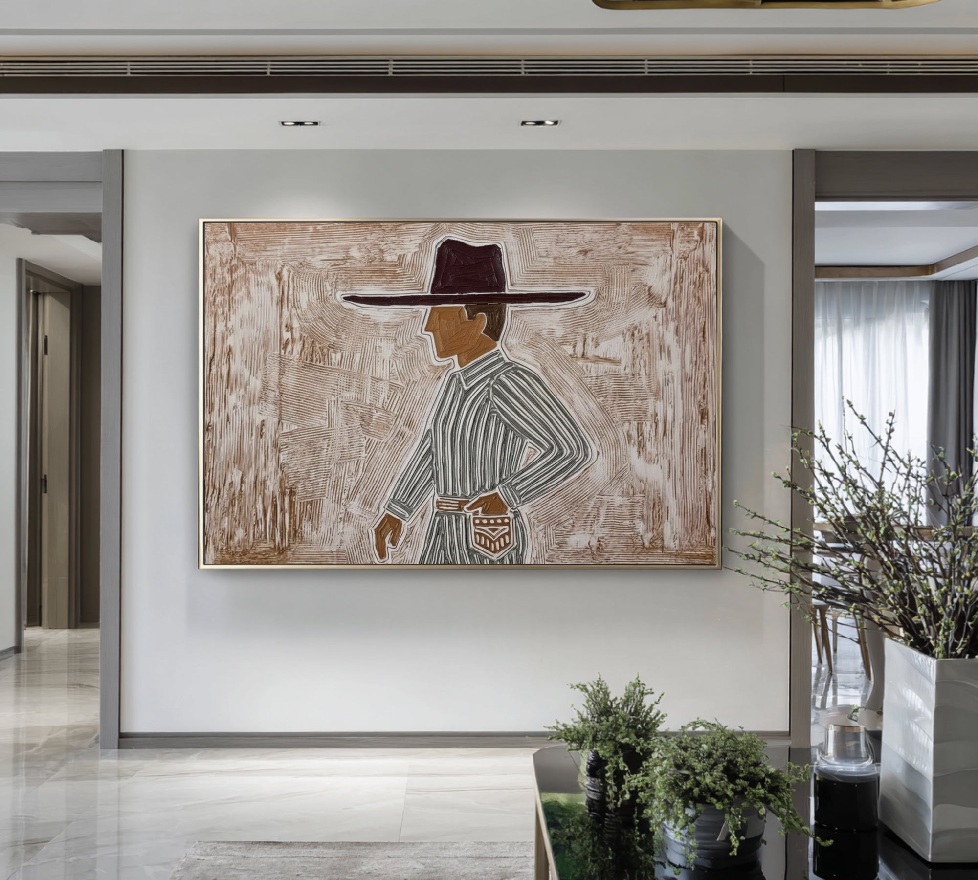 Oversized Bohemian Woman Artwork Modern Figurative Canvas Art | KeiraArt