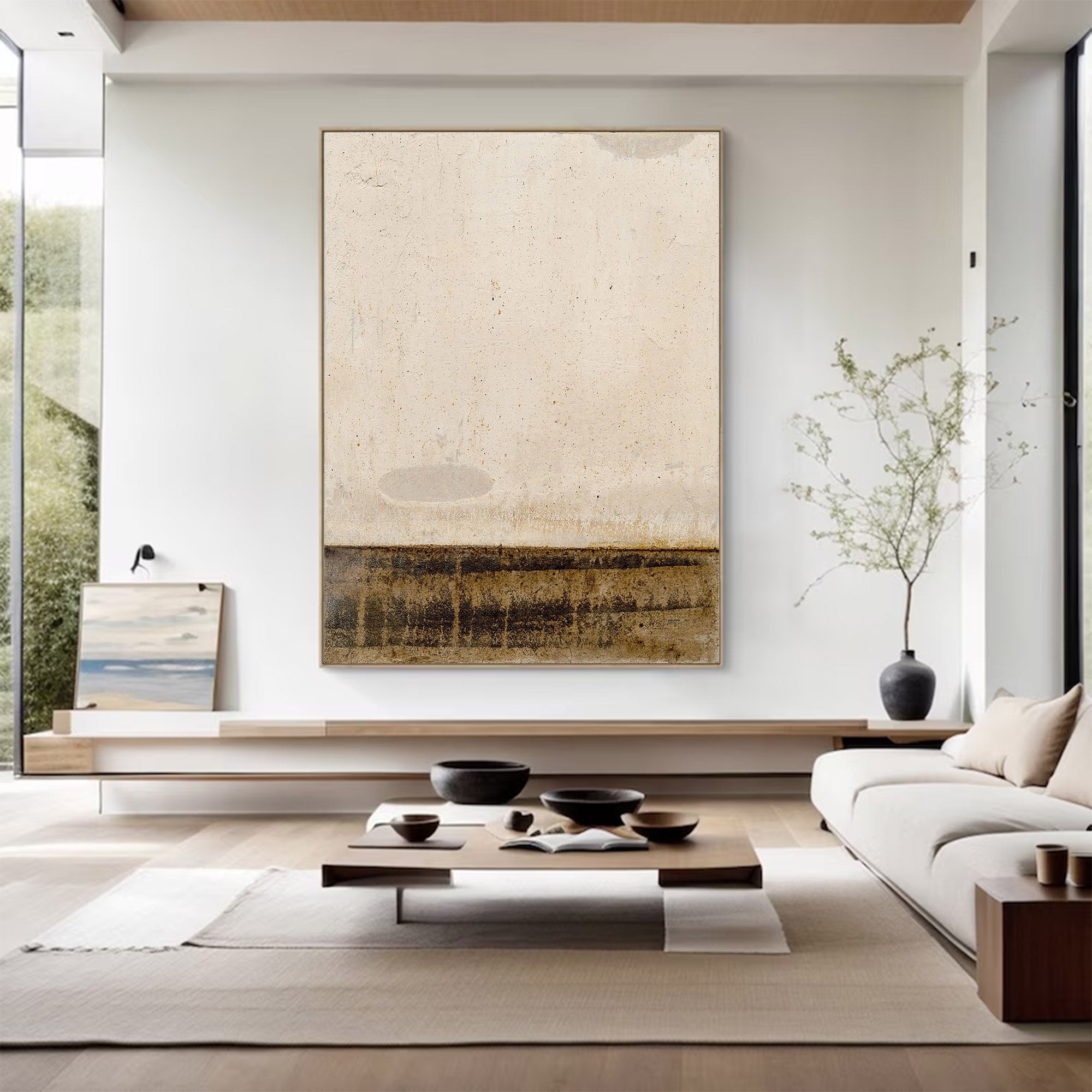 Large Abstract Earth Tone Canvas Art | KeiraArt #AG 109