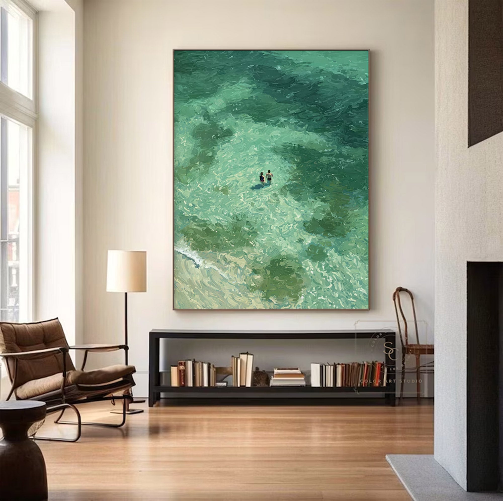 Large Green Abstract Seascape | KeiraArt #AG 144