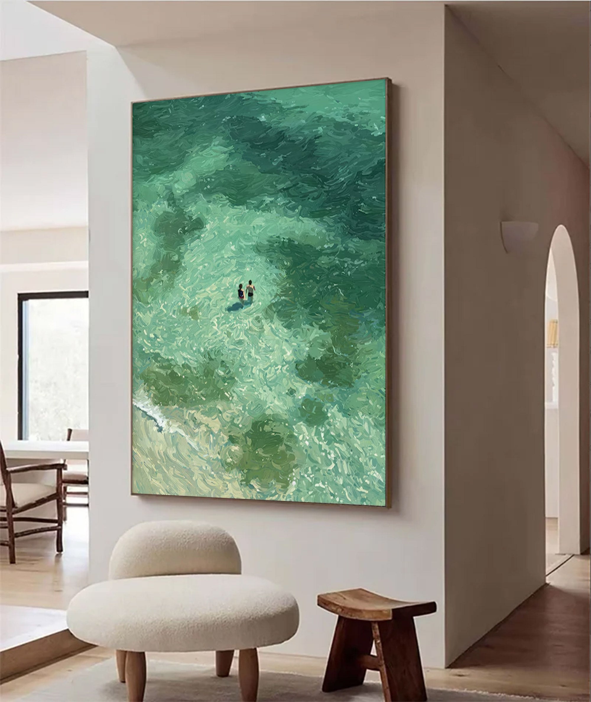 Large Green Abstract Seascape | KeiraArt #AG 144
