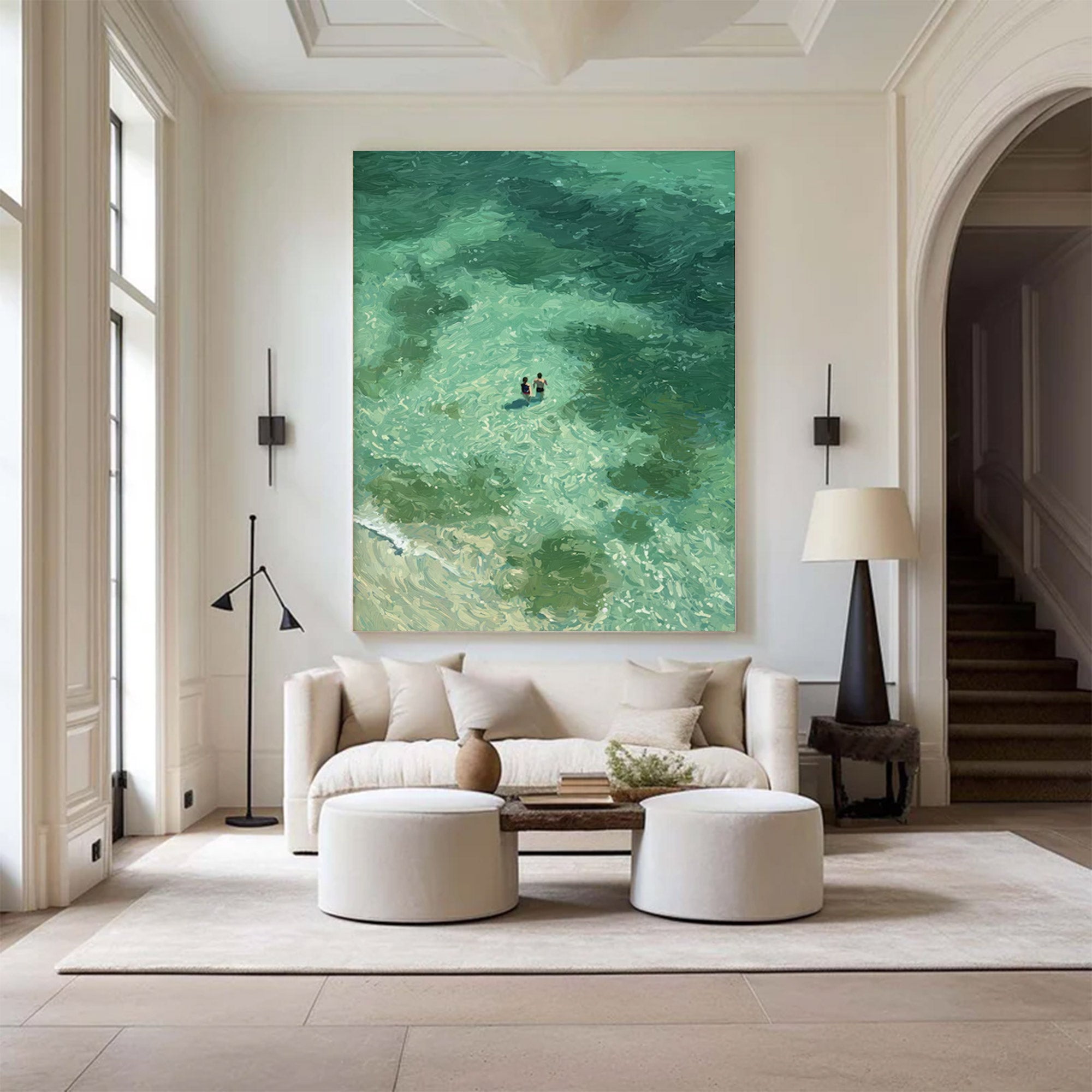 Large Green Abstract Seascape | KeiraArt #AG 144