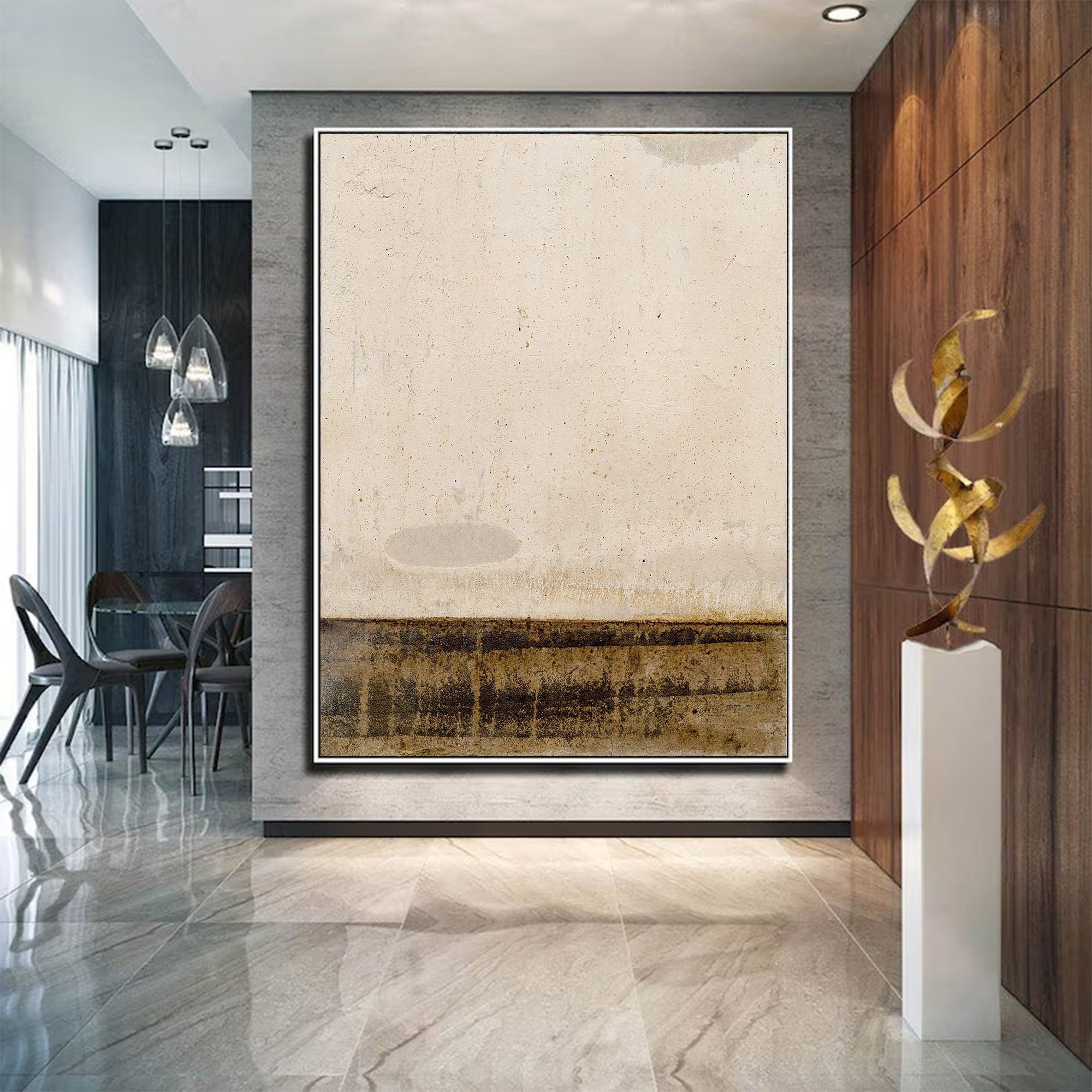 Large Abstract Earth Tone Canvas Art | KeiraArt #AG 109