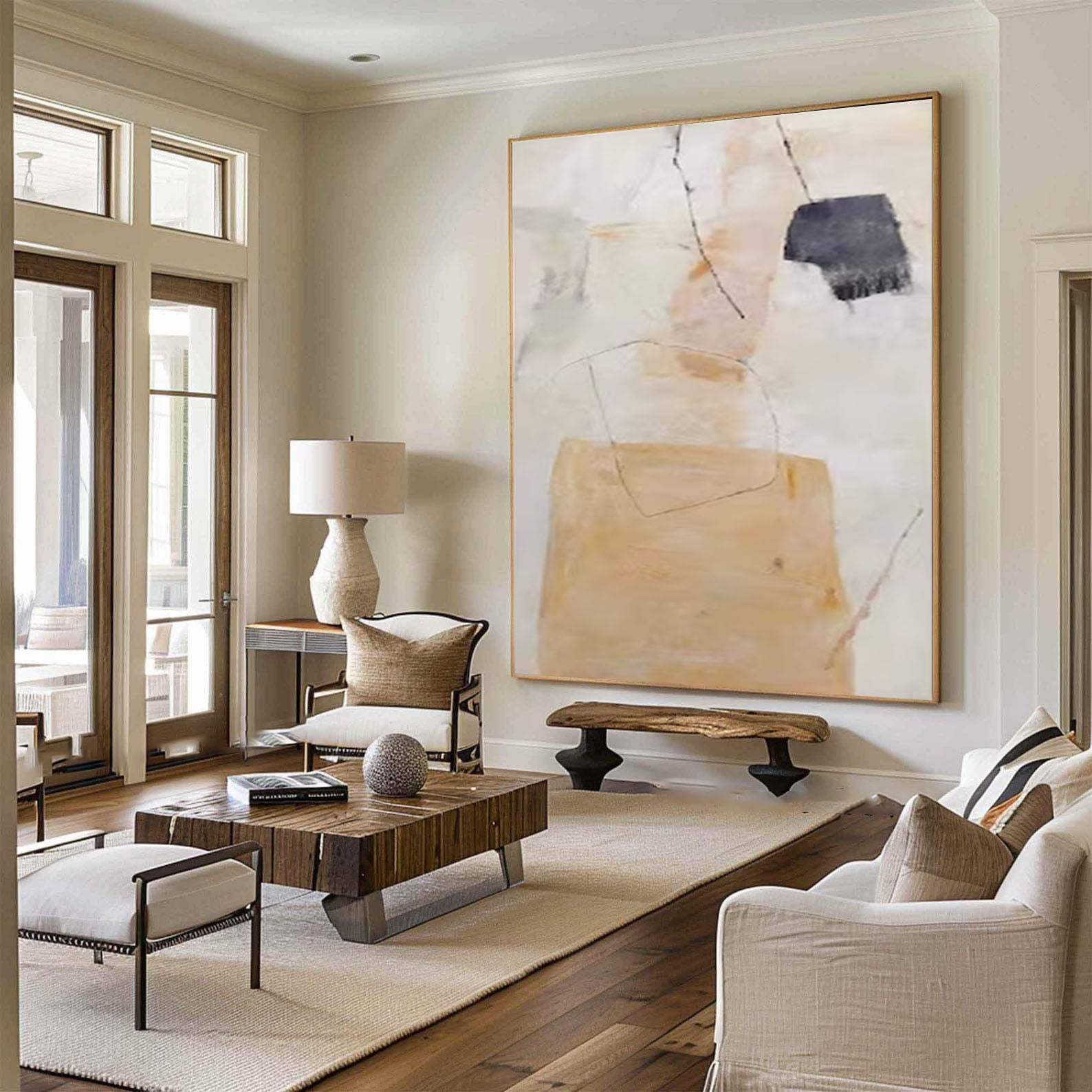 Geometric Calm Abstract Artwork with Earth Tones #MCP 029