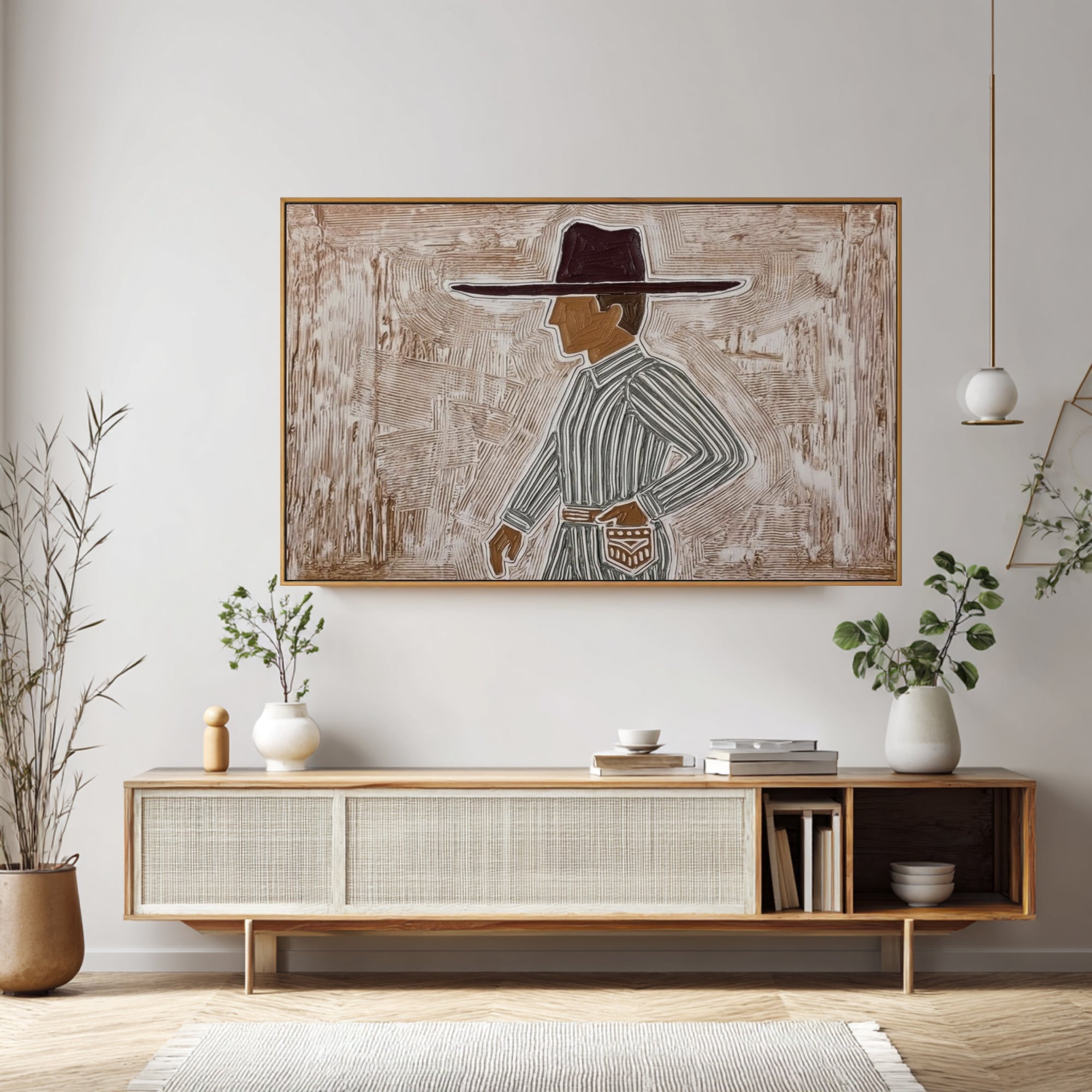 Oversized Bohemian Woman Artwork Modern Figurative Canvas Art | KeiraArt