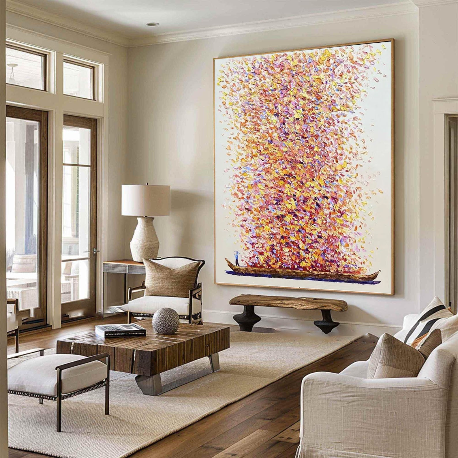 Explosion of Fall Colors Painting Bold and Bright Abstract Wall Art #AP 046