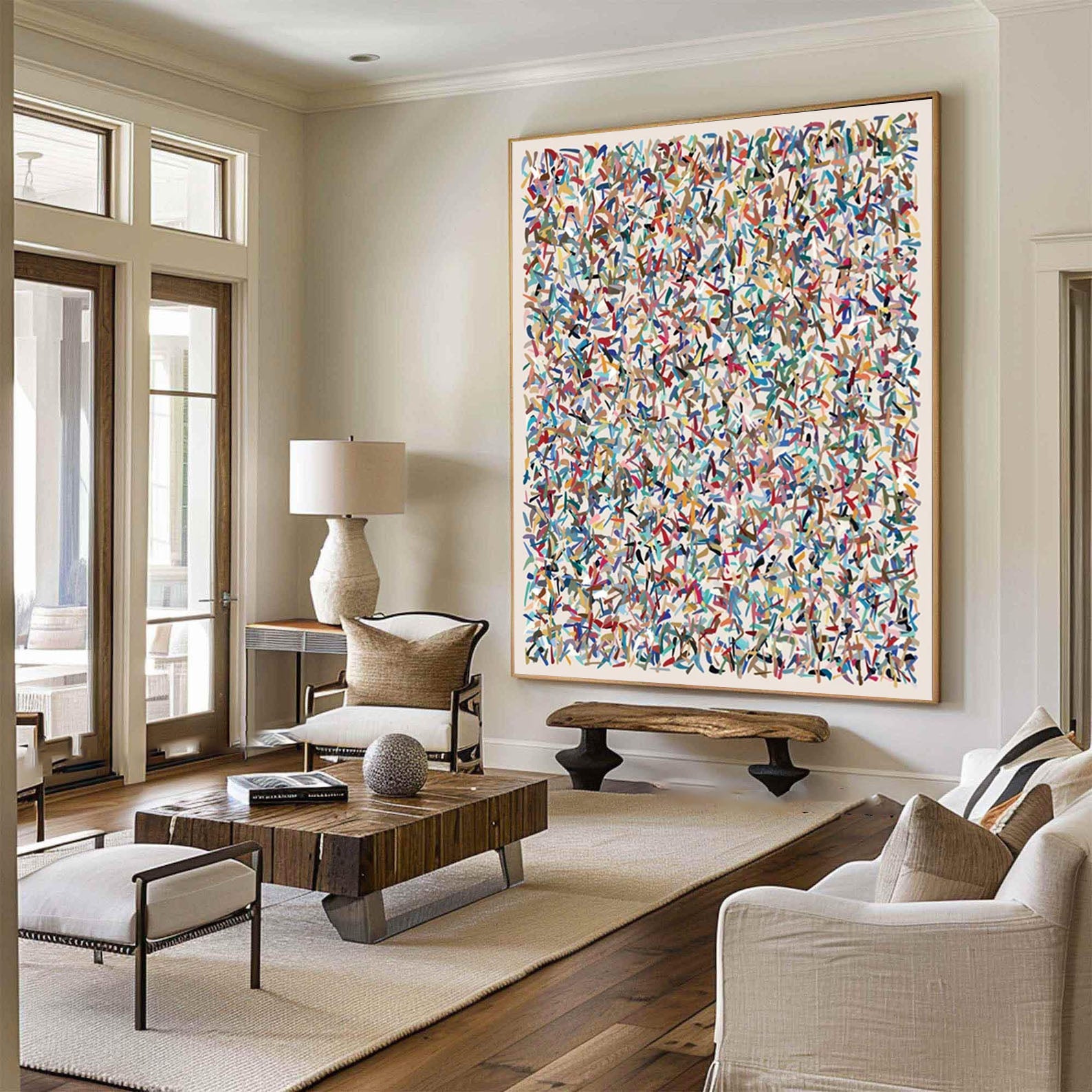 Intricate Chaos Abstract Colorful Canvas Wall Art #AP 048