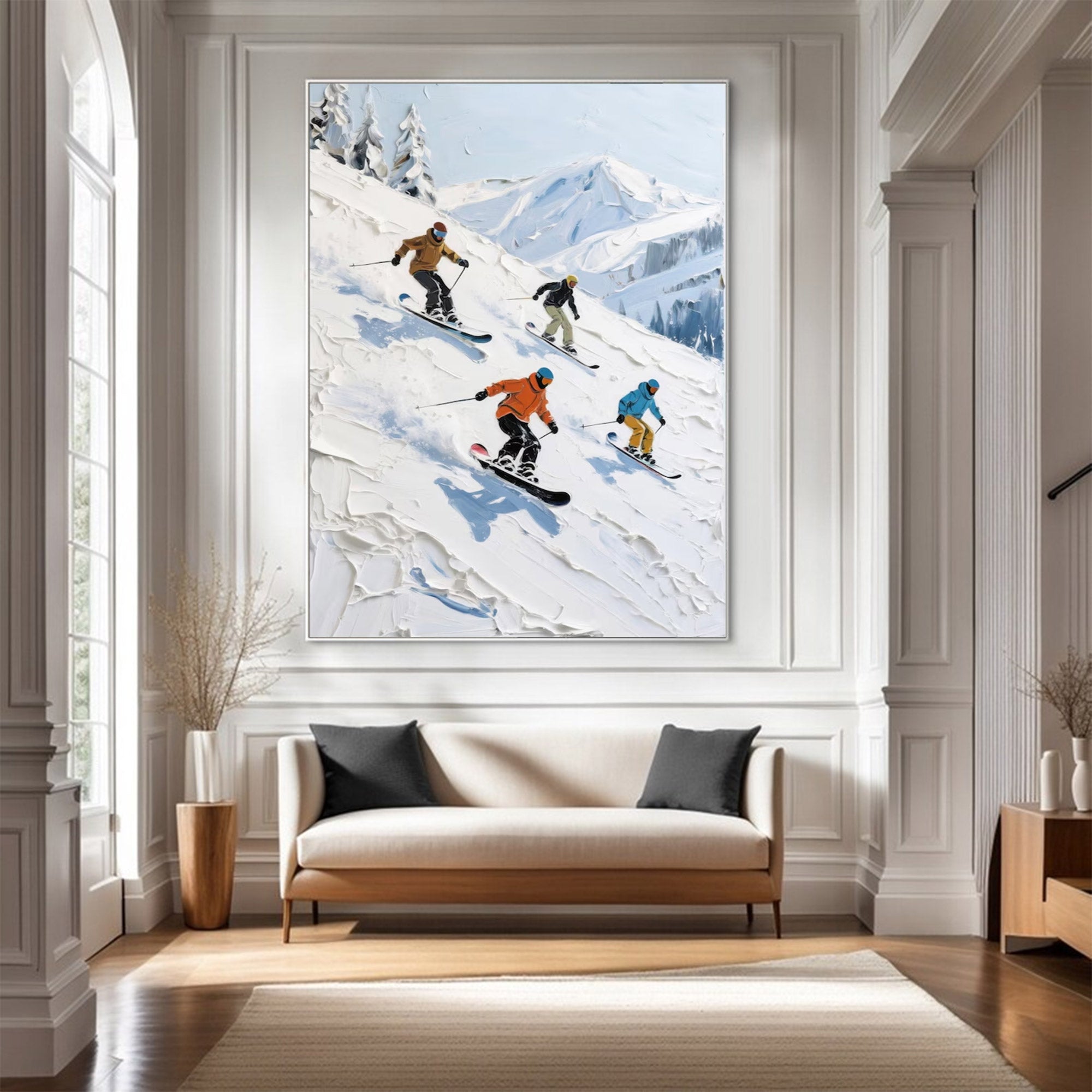 Large Abstract Skiing Painting | KeiraArt #AG 145